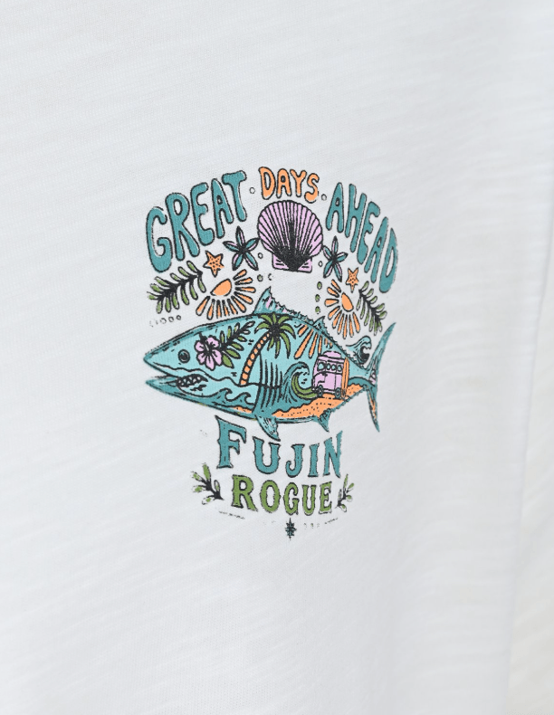 FUJIN Fujin S26 Hawaii T-Shirt Ecru Balıkçı Giyim