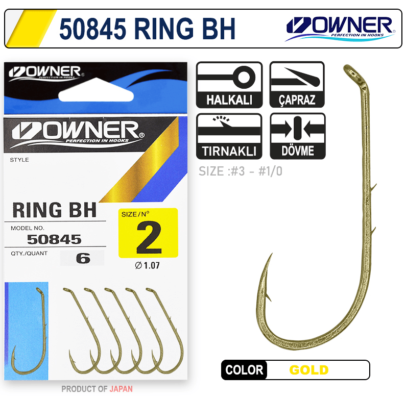 Tekli İğnelerOwner 50845 Ring Bh Oxidized Gold İğne - 1