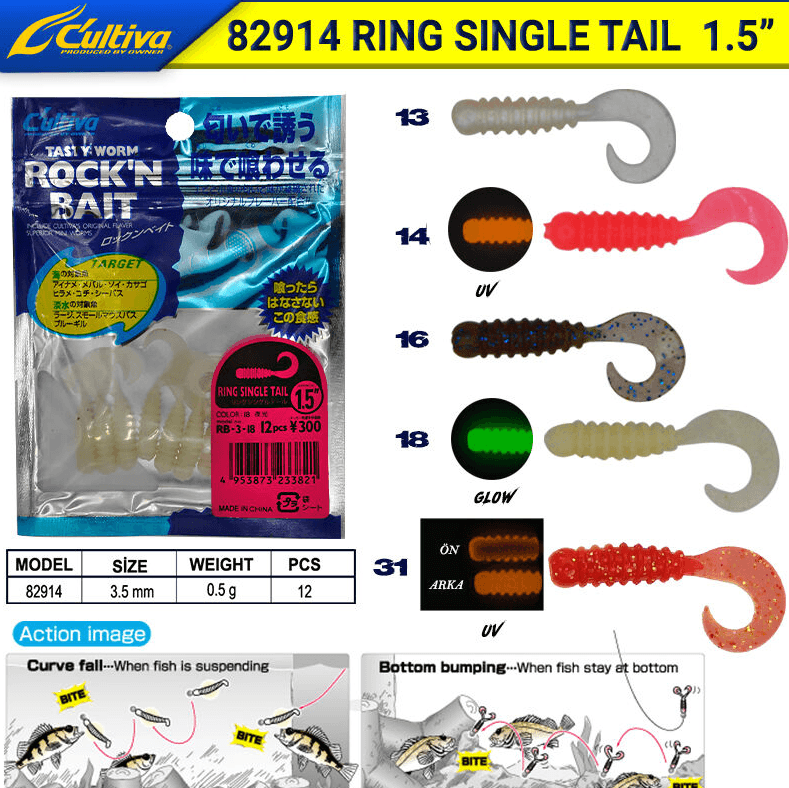 Silikon YemlerOwner 82914 Ring Single Tail 3.5 cm Lrf Silikon Yem - 31