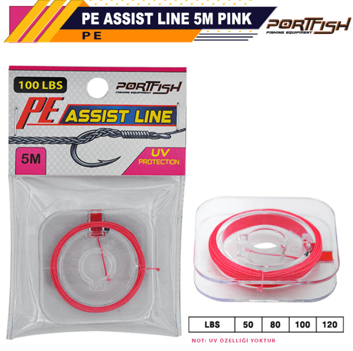 PORTFISH Portfish Pe Assist Line 5m Pink Misina İp Misinalar