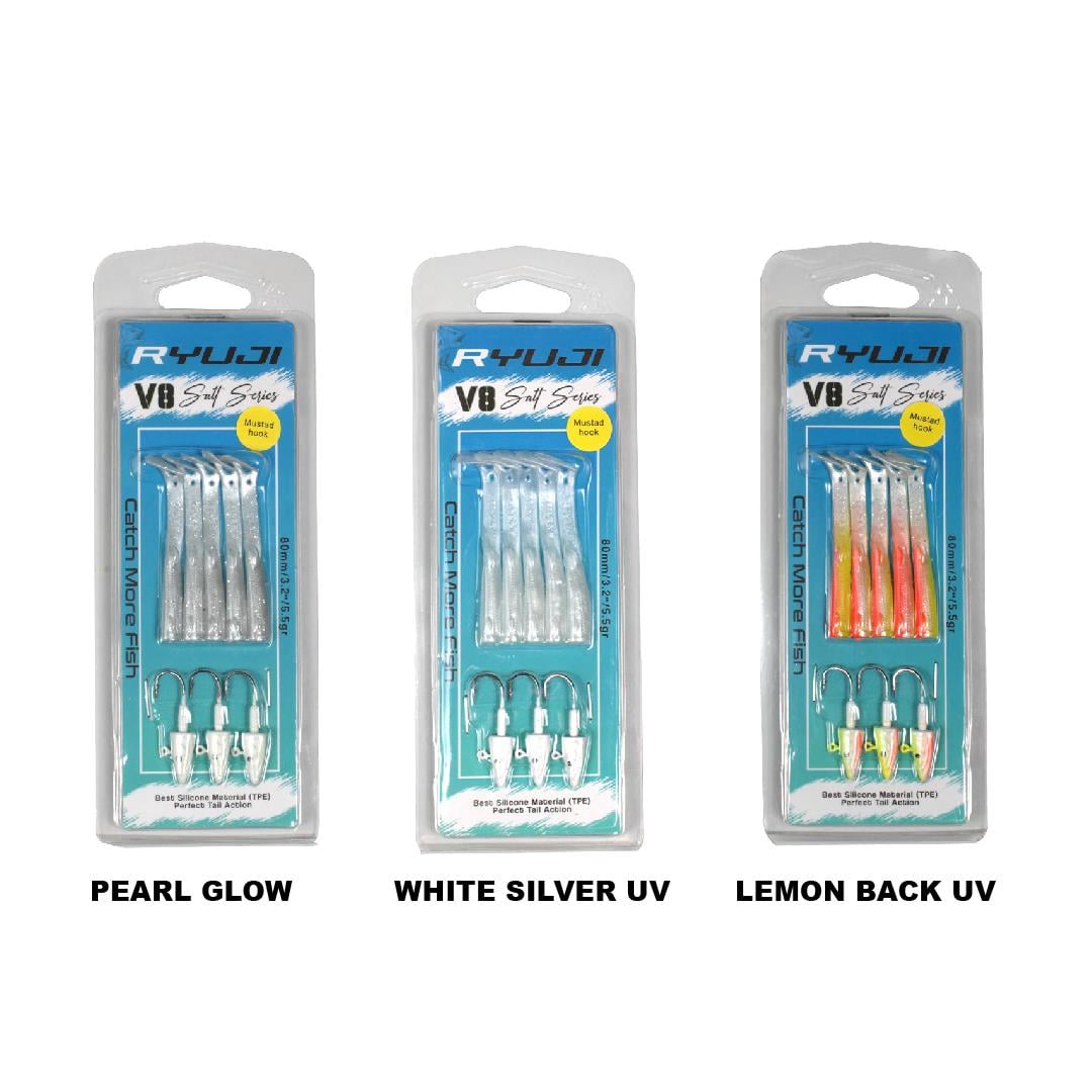 Ryuji V8 8cm 5.5gr Silikon Yem - RYUJI - BLACK BACK