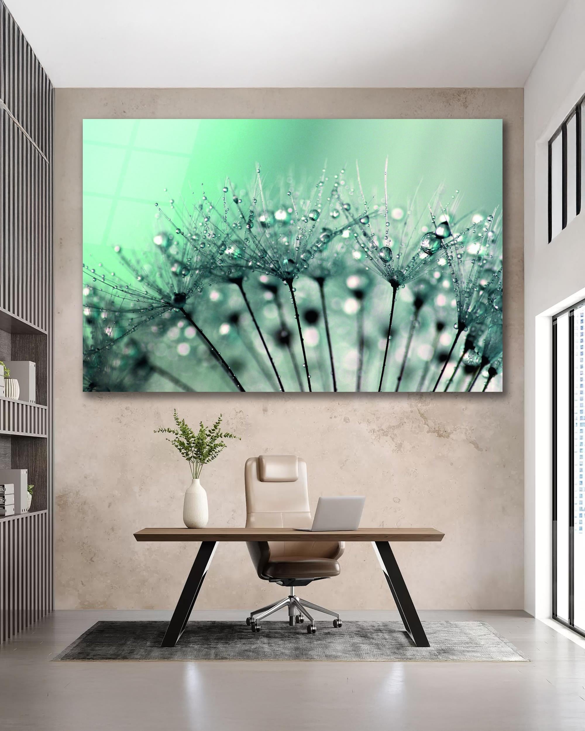 Çiçek Cam Tablo, Ev Ofis Salon Hediyelik Duvar Dekoru 