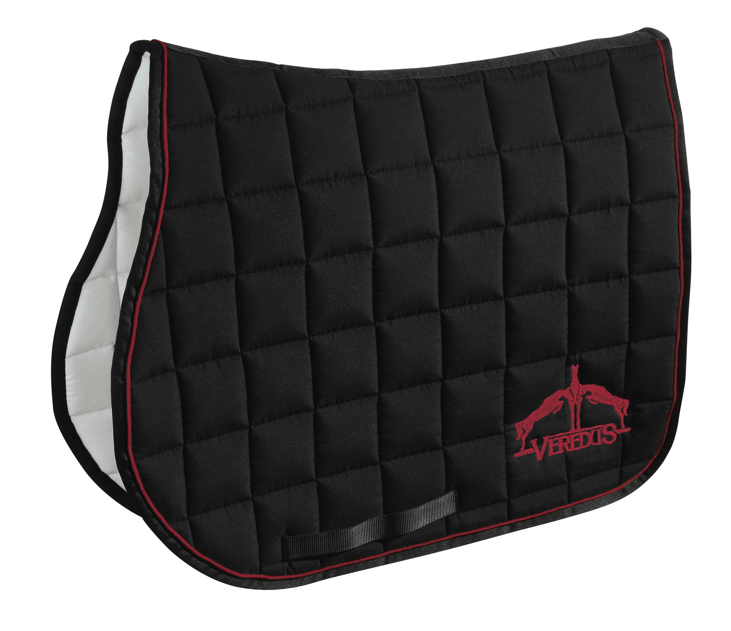 VEREDUS Mikrofiber Engel Atlama Eyer Altlığı - Siyah / Bordo Logo