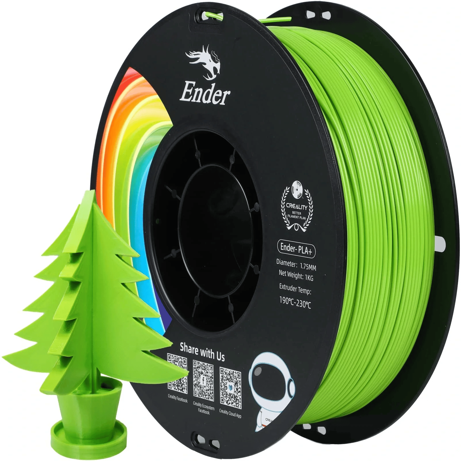 Creality Ender PLA+ Elma Yeşili Filament 1.75mm 1000gr