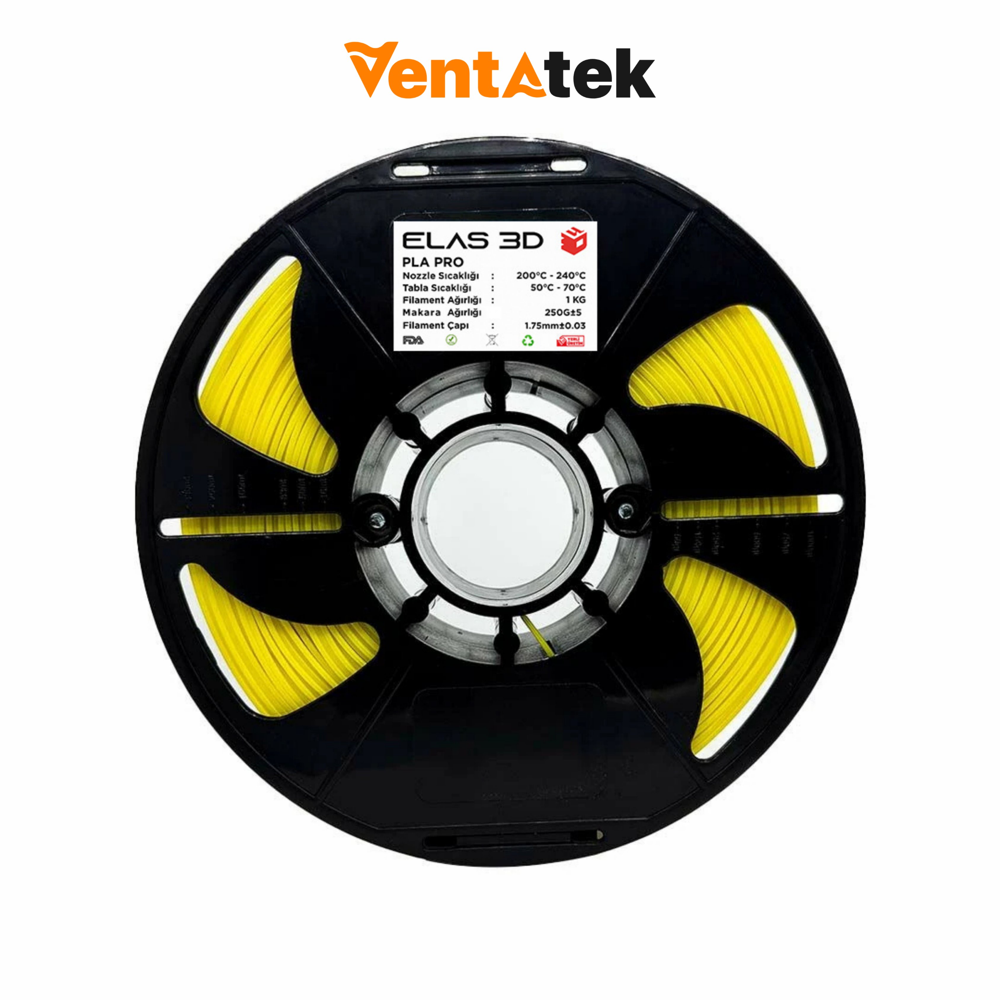Elas 3D Sarı PLA Pro Filament - 1.75mm - 1 Kg