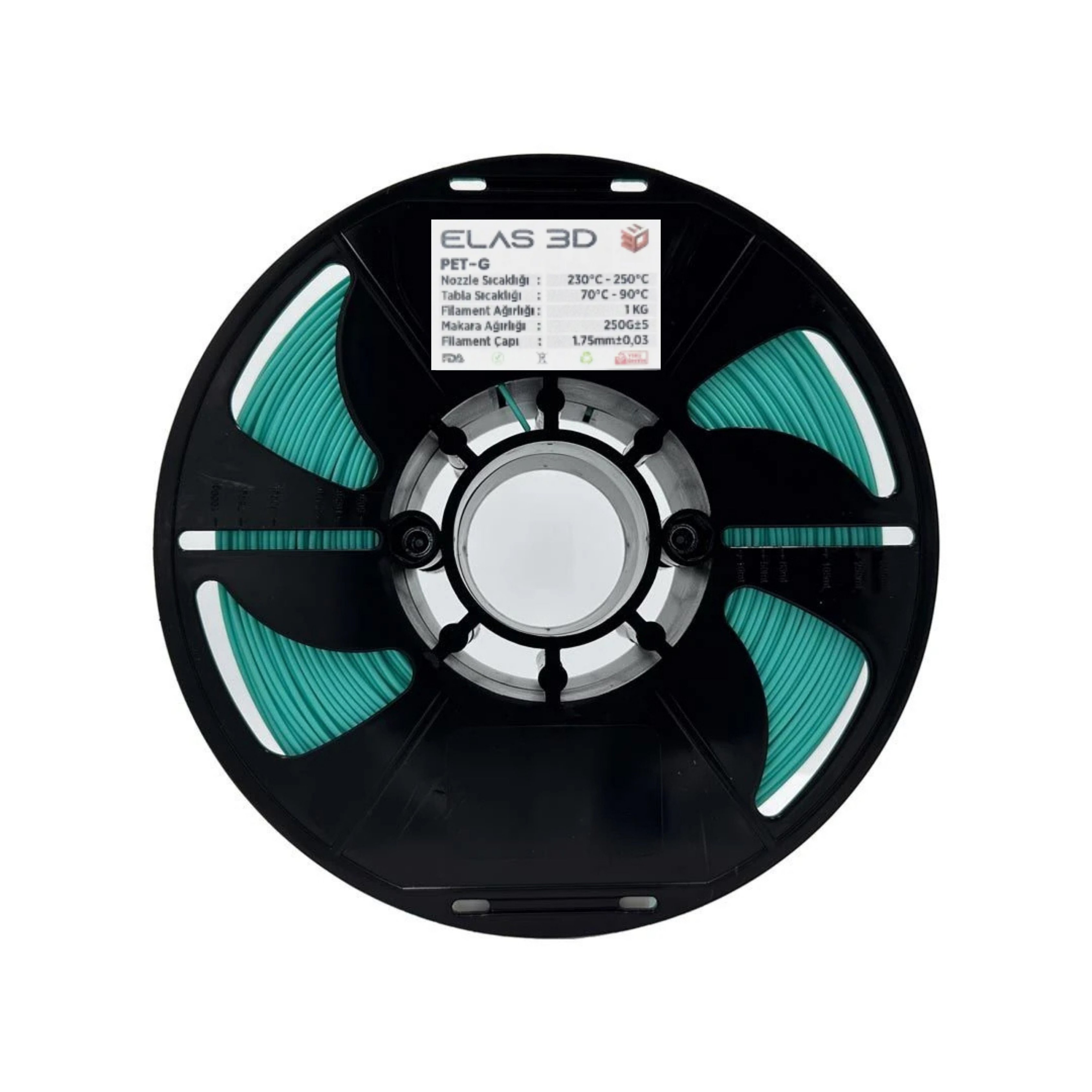 Elas 3D Su Yeşili PETG Filament - 1.75mm - 1 Kg