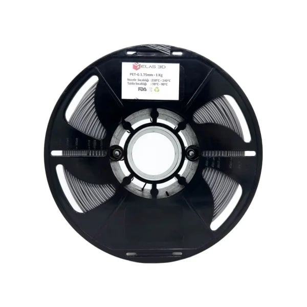 Elas 3D Gümüş Gri PETG Filament - 1.75mm - 1 Kg
