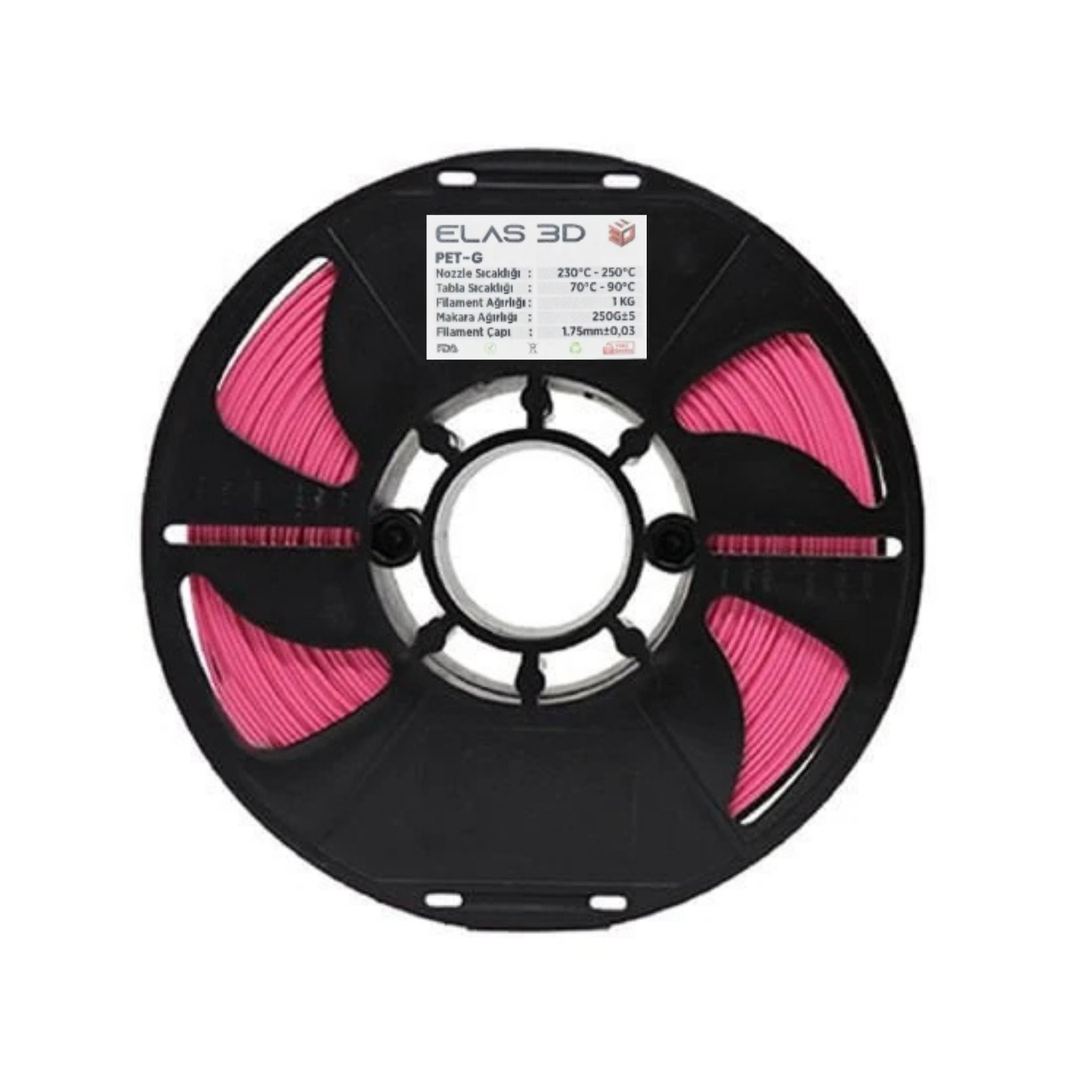 Elas 3D Pembe PETG Filament - 1.75mm - 1 Kg