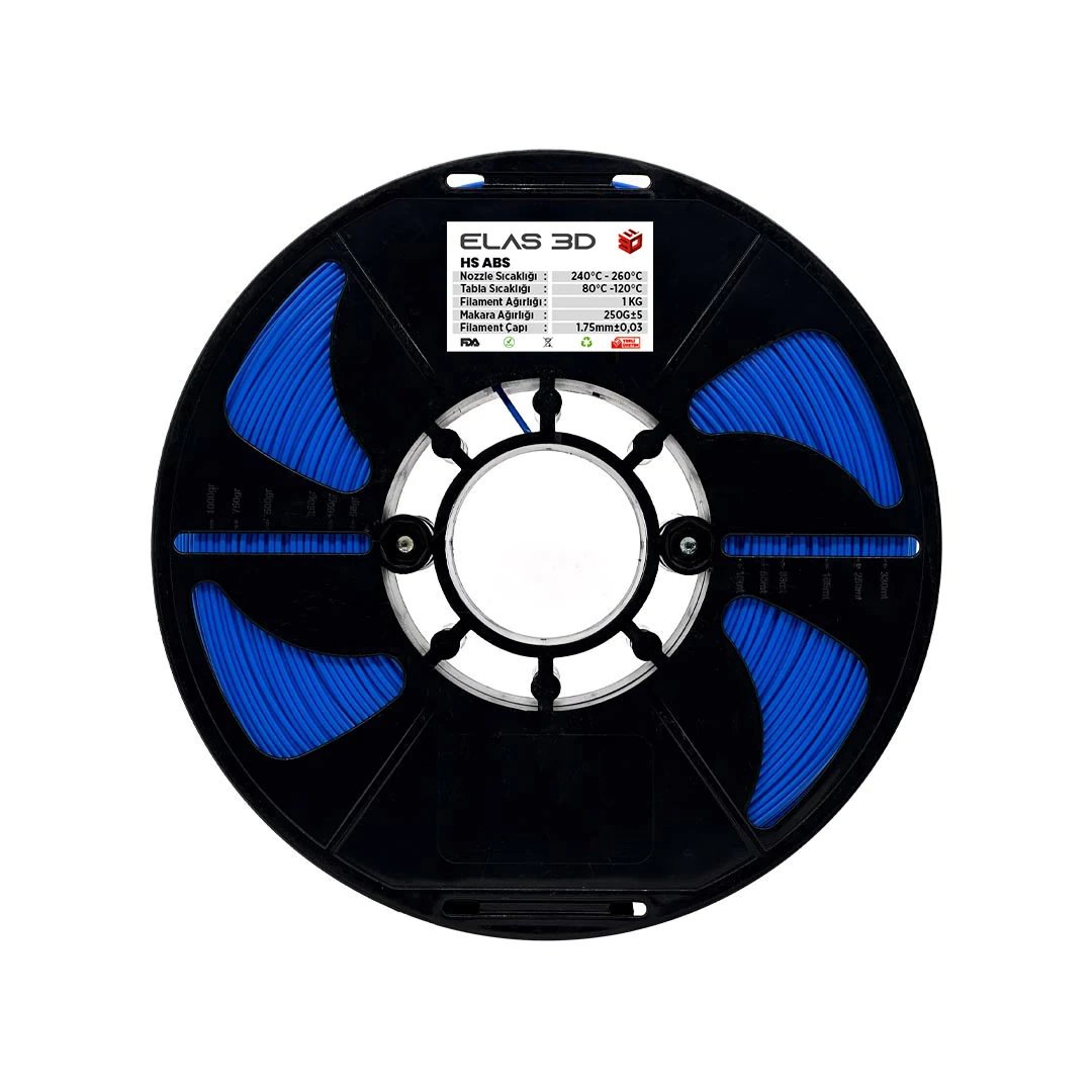 Elas 3D Mavi HS ABS Filament - 1.75mm - 1 Kg