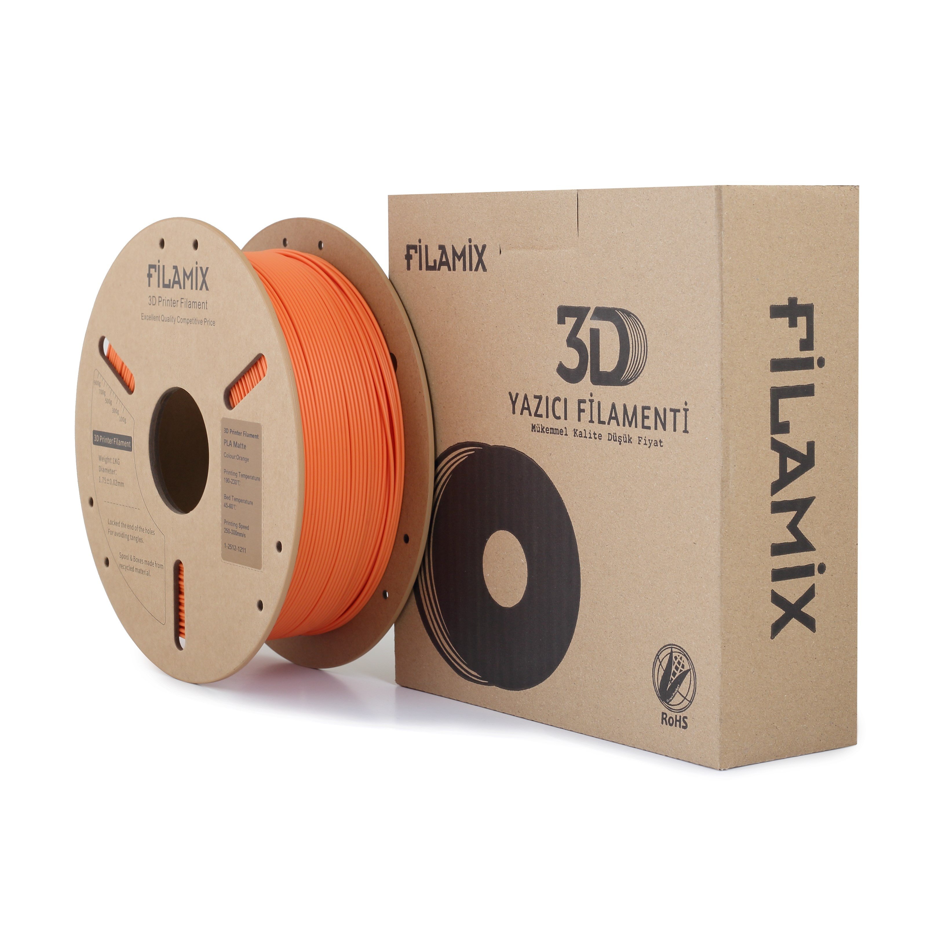 Filamix Turuncu PLA Mat Filament 1.75mm 1 Kg