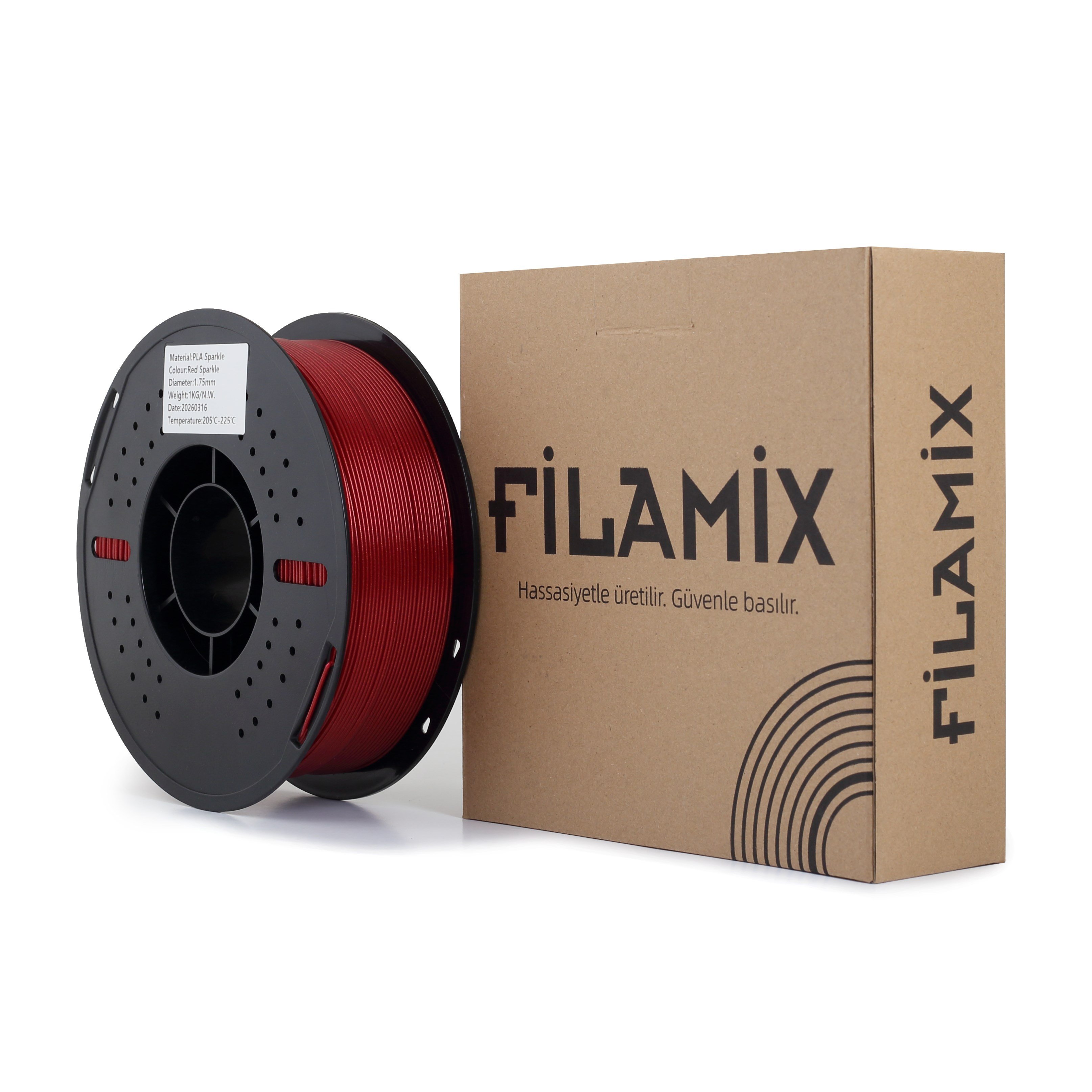 Filamix PLA Sparkle Kırmızı Filament 1.75mm 1 Kg