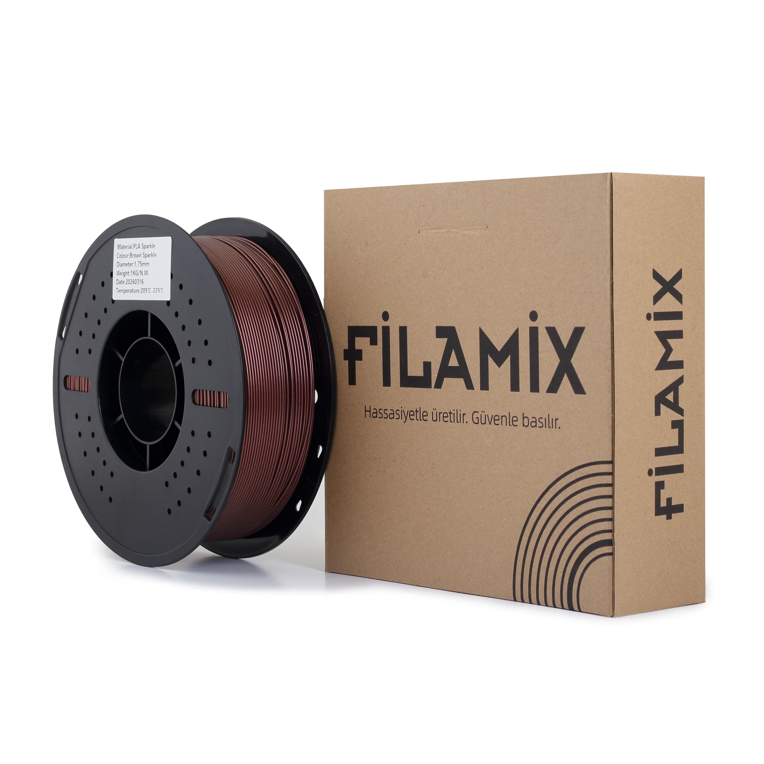 Filamix PLA Sparkle Kahverengi Filament 1.75mm 1 Kg