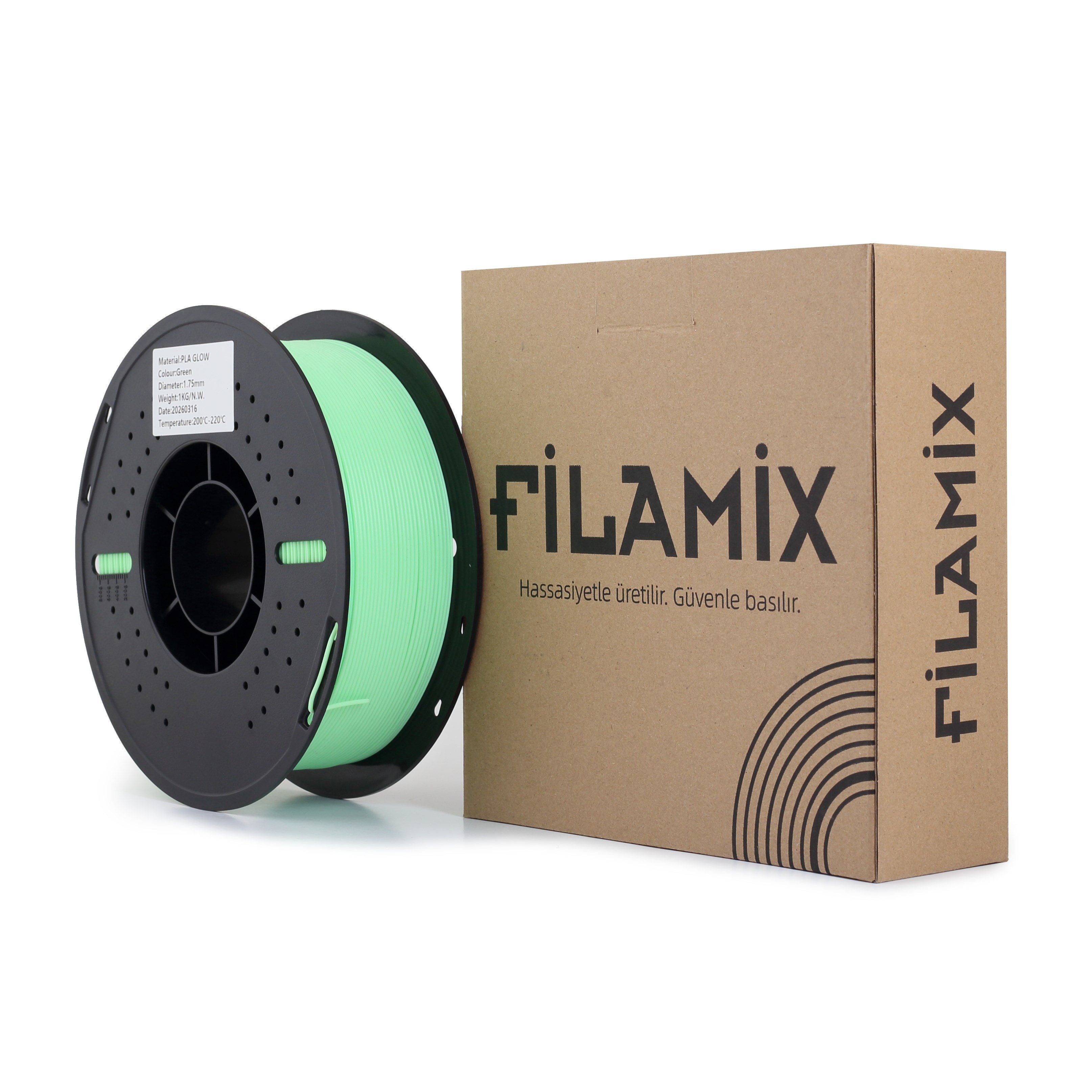 Filamix PLA Glow Yeşil Filament 1.75mm 1 Kg