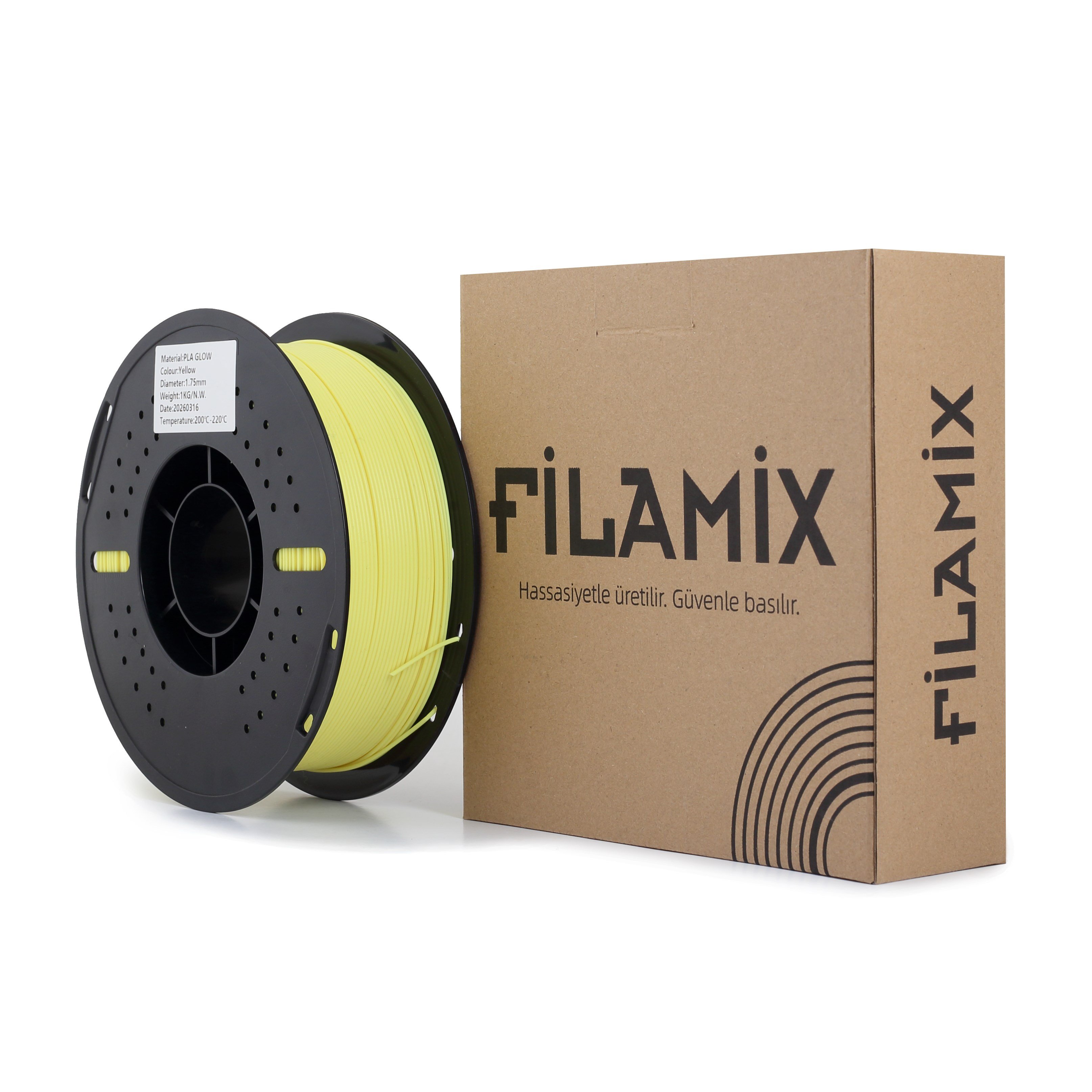 Filamix PLA Glow Sarı Filament 1.75mm 1 Kg