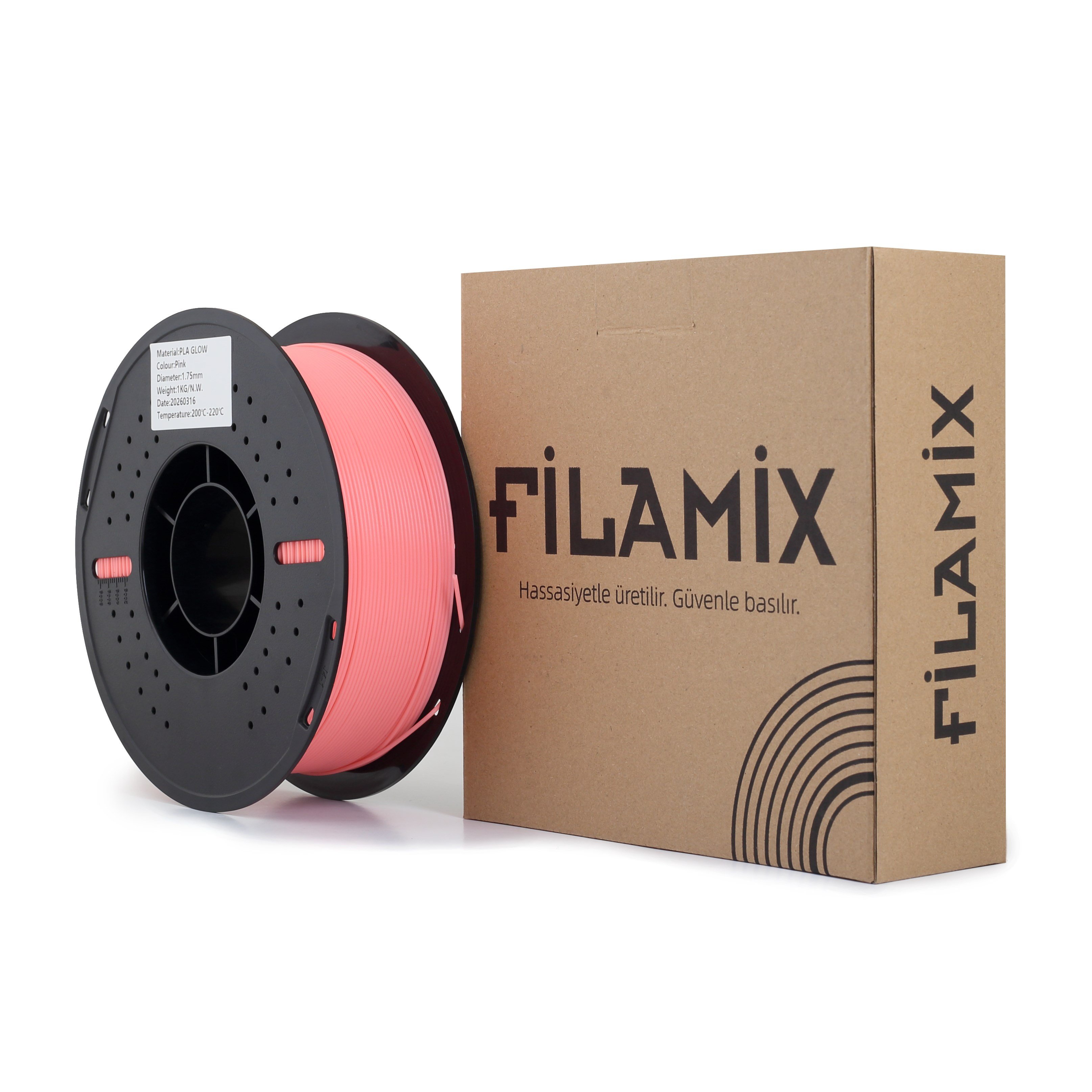 Filamix PLA Glow Pembe Filament 1.75mm 1 Kg