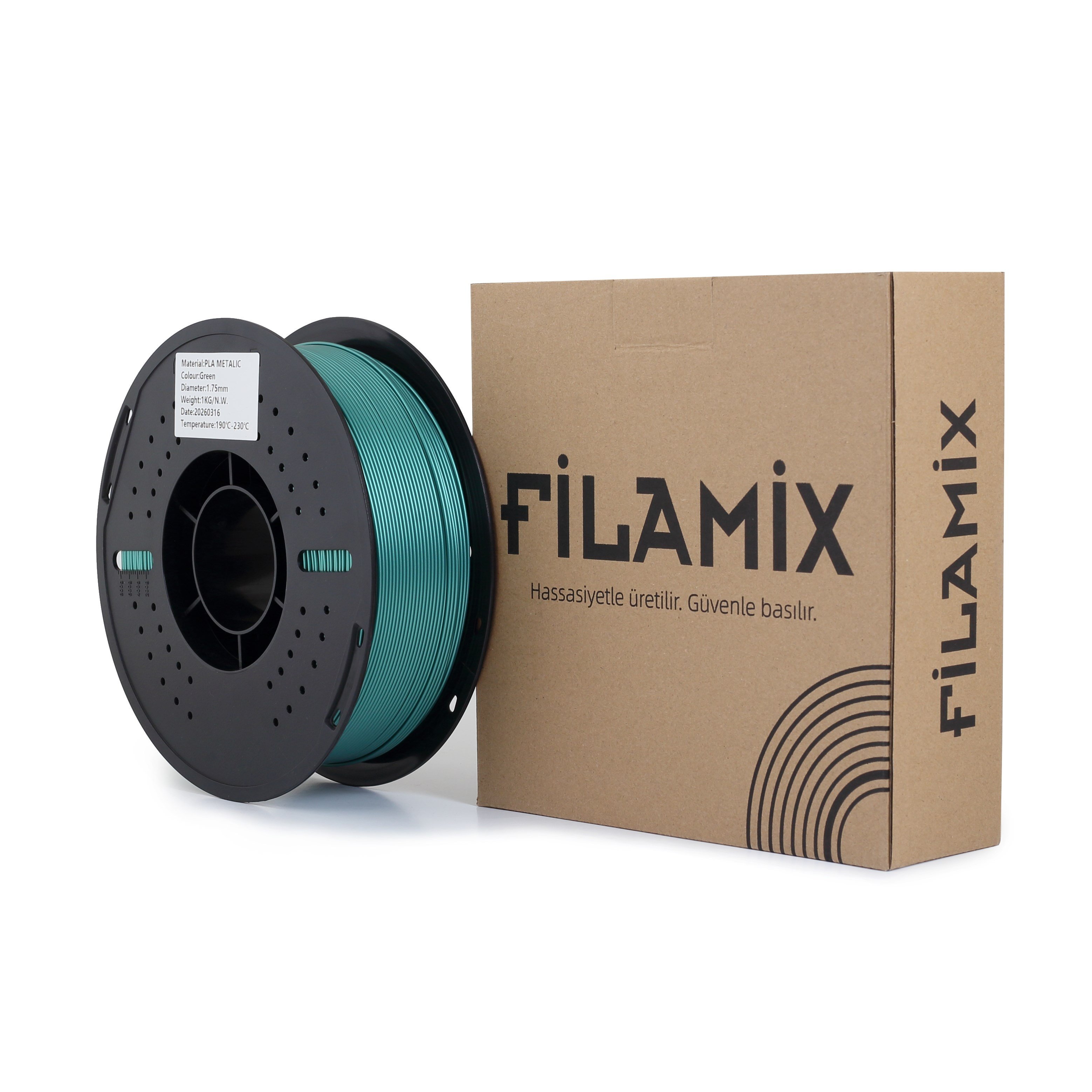 Filamix PLA Metalik Yeşil Filament 1.75mm 1 Kg