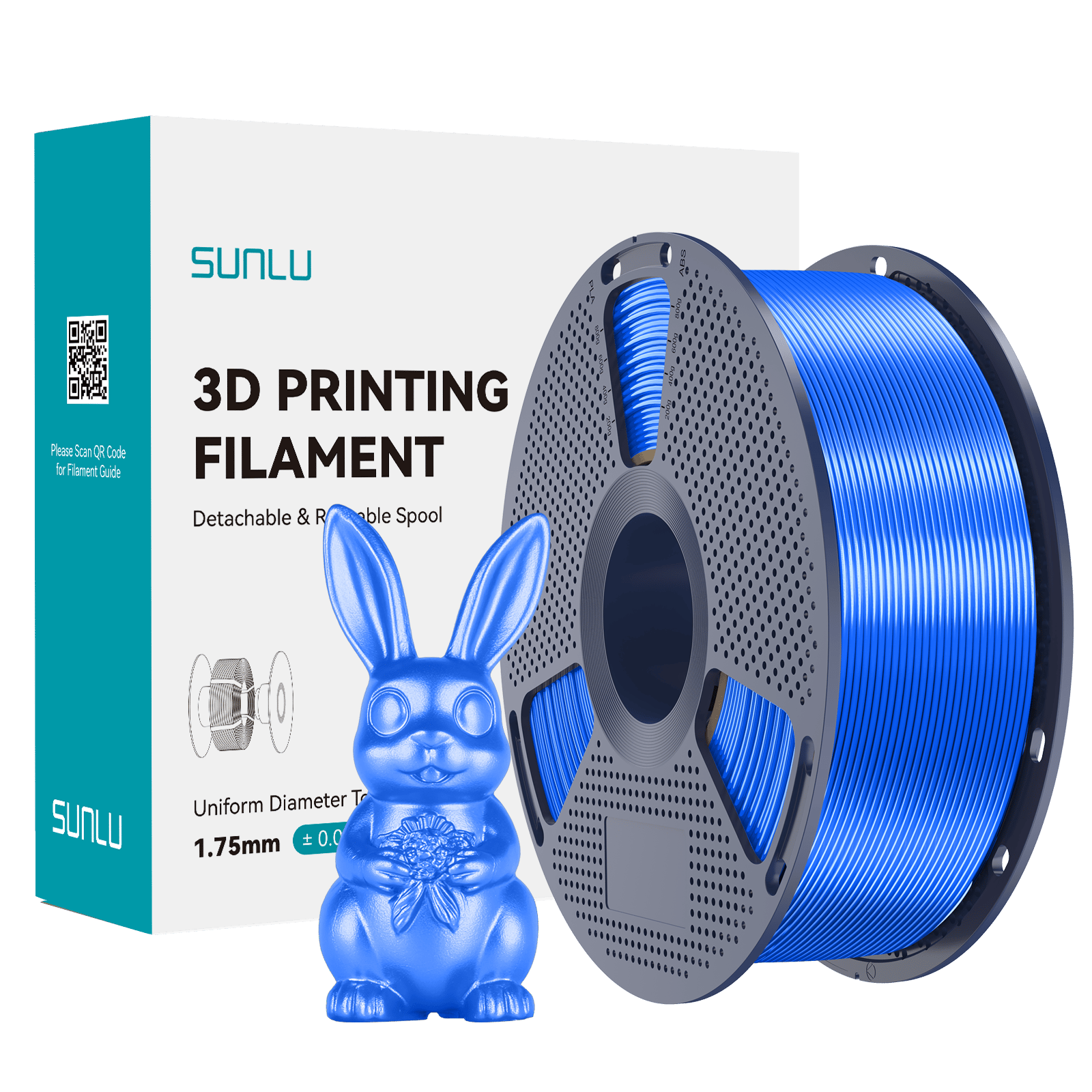 Sunlu Mavi Silk PLA+ Filament - 1.75mm - 1 Kg