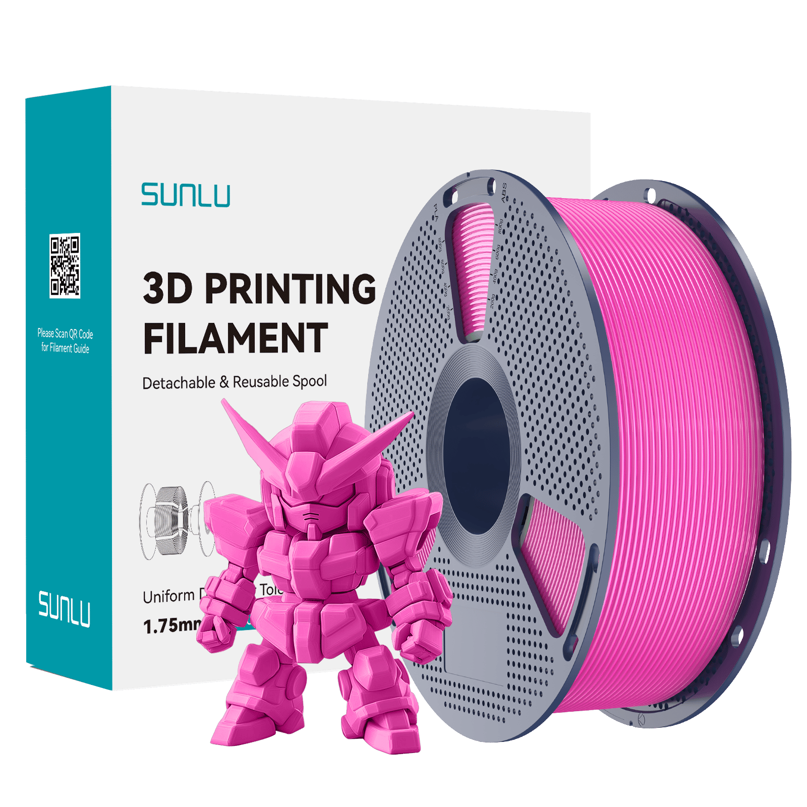 Sunlu Macenta PLA+ 2.0 Filament - 1.75mm - 1 Kg