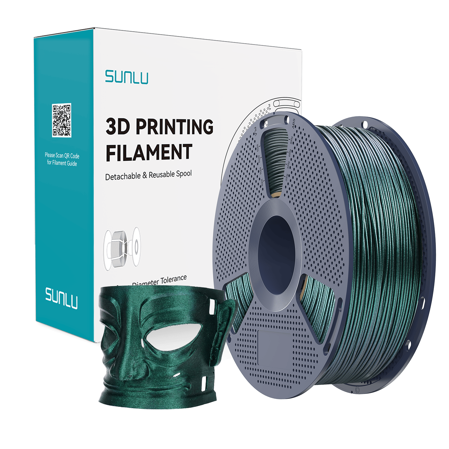 Sunlu PLA Galaxy Filament Yeşil - 1.75mm - 1 Kg