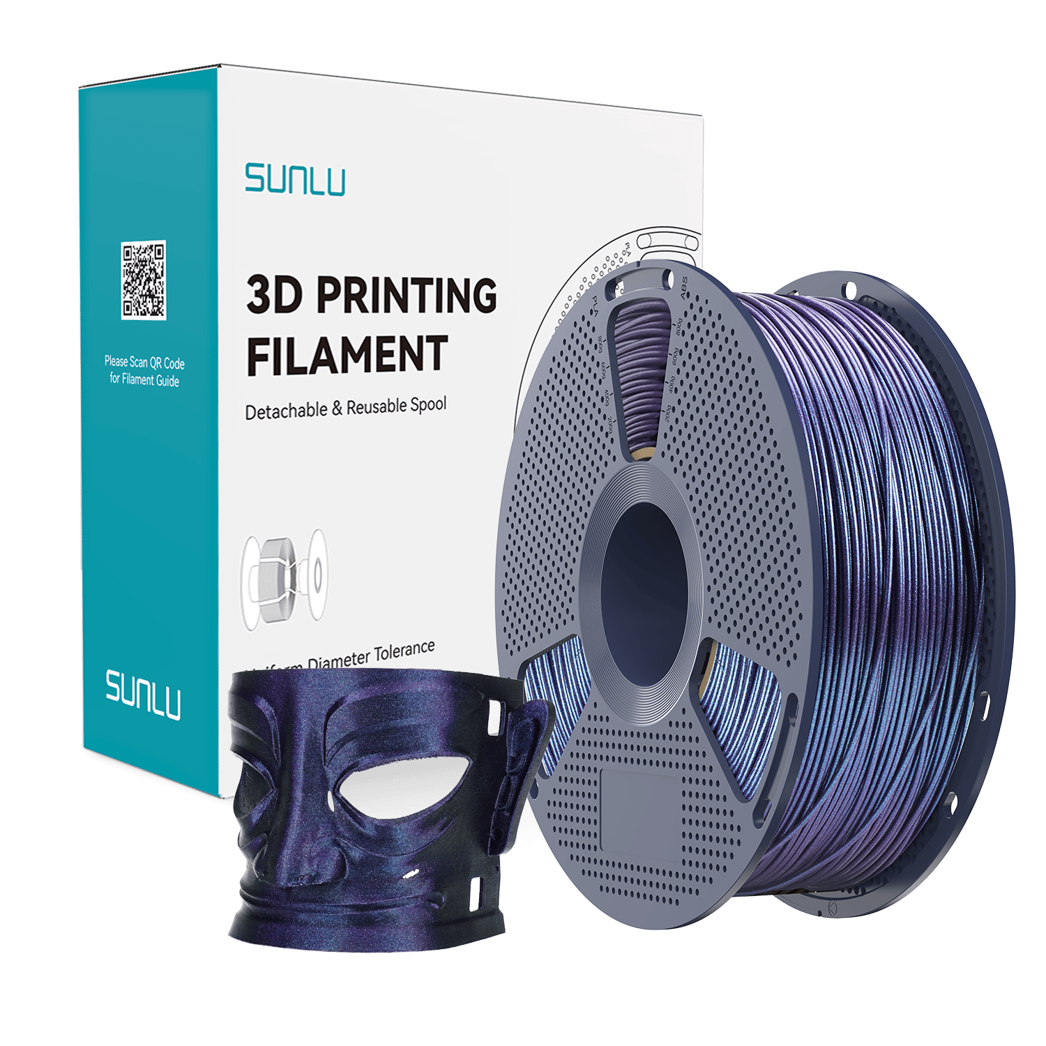 Sunlu PLA Galaxy Filament Yıldız Tozu Mor - 1.75mm - 1 Kg