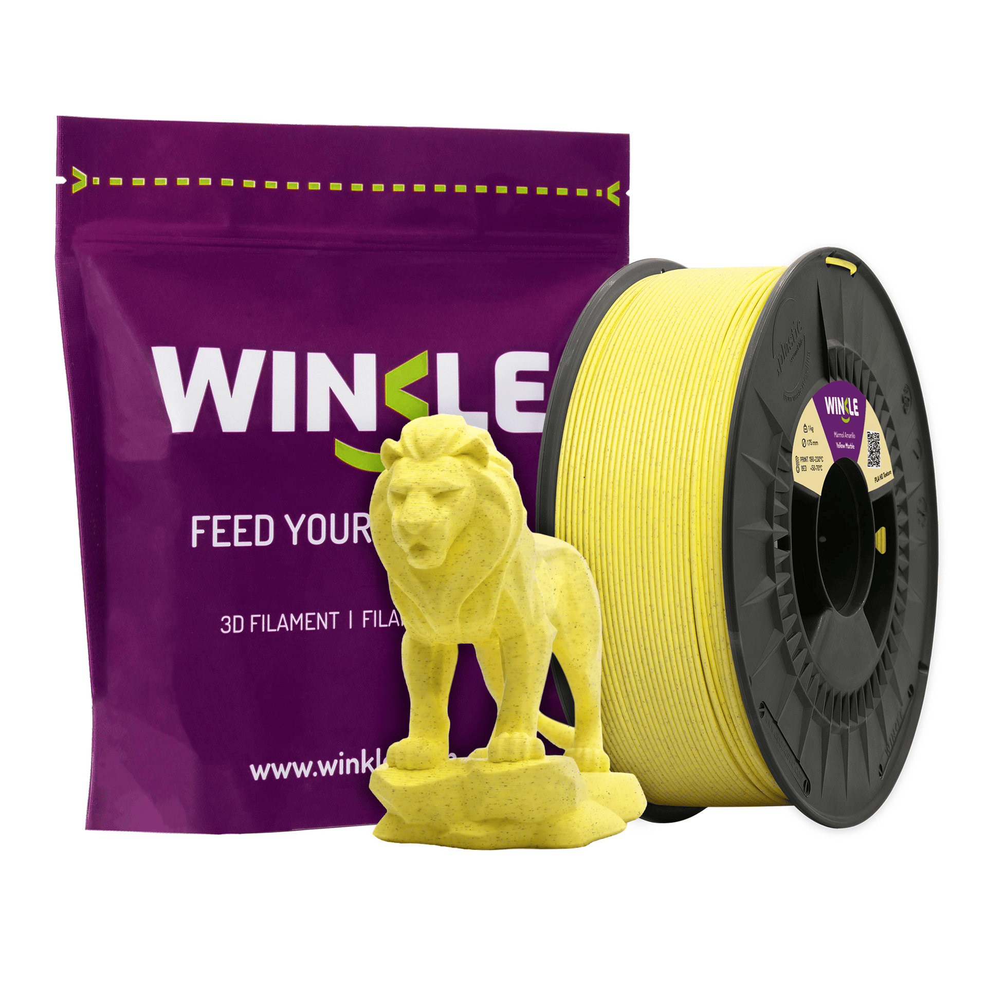 Winkle PLA HD Texture Mermer 1.75mm 1 kg - Sarı Mermer