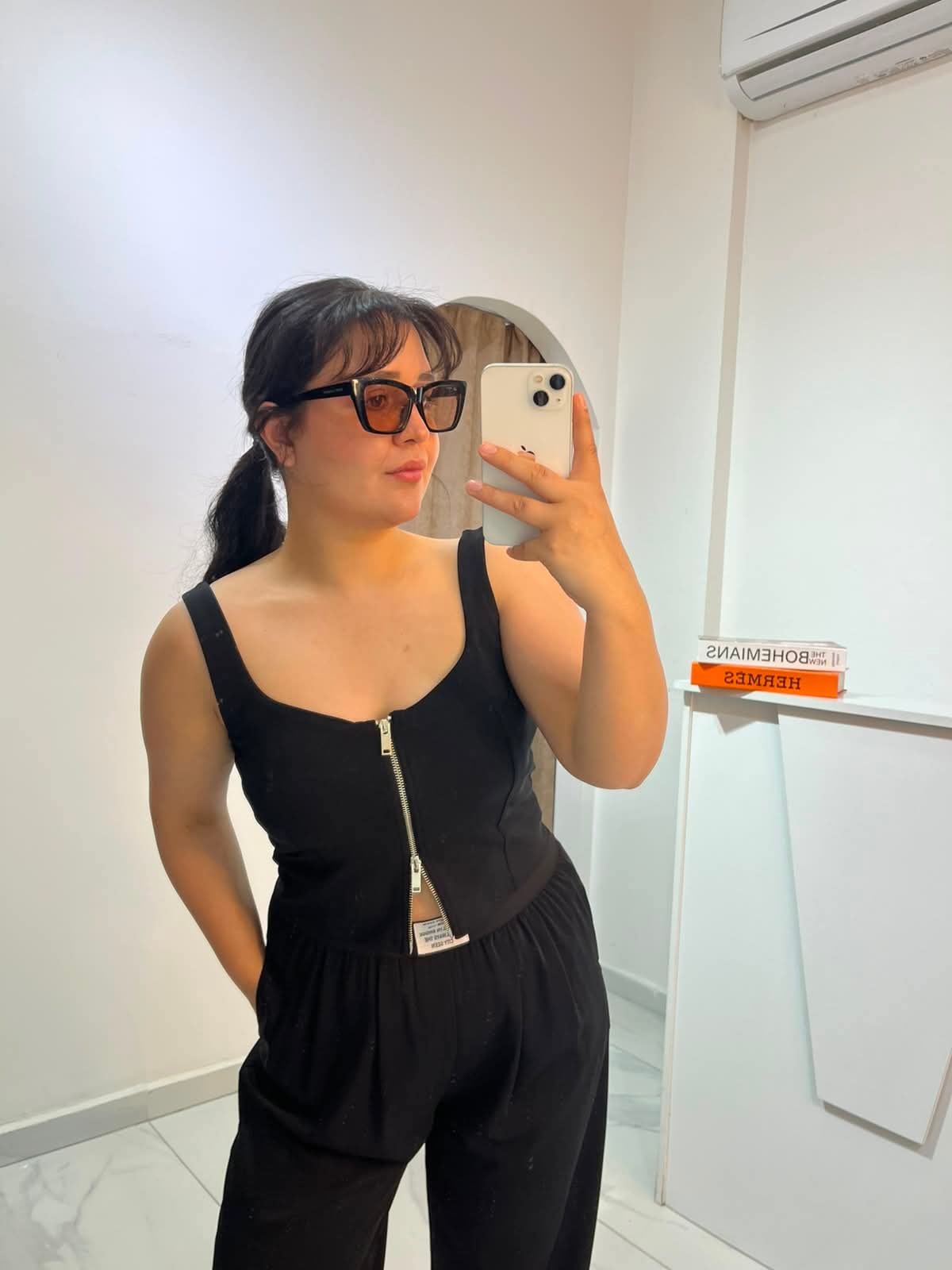 Dilvin Fermuarlı Siyah Crop top