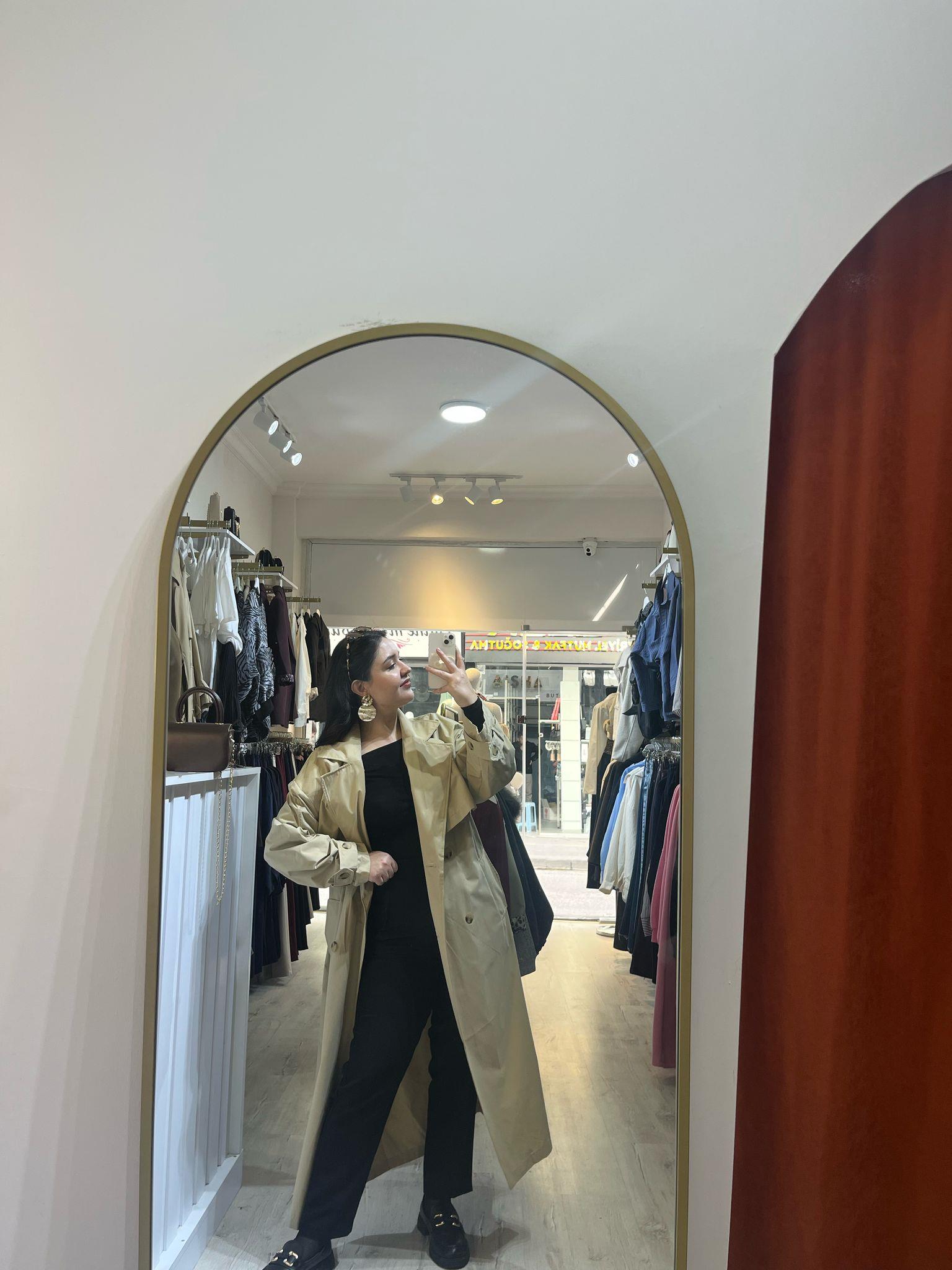 Taş Rengi Oversize Trençkot