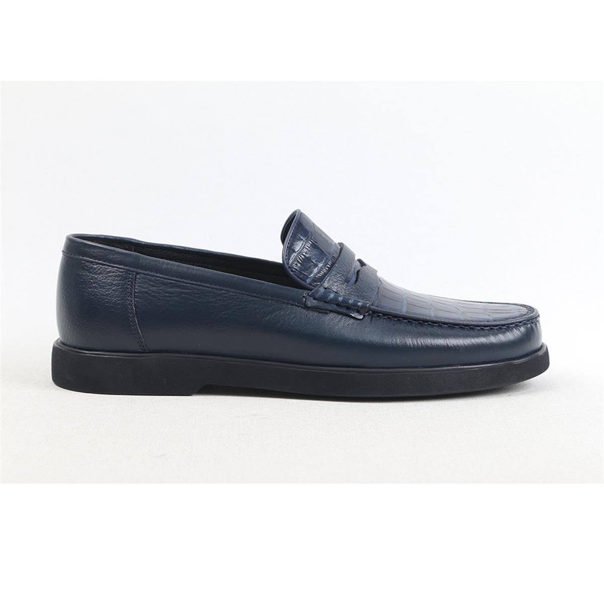 ULUS 1005 FİYONK CROCO LACİVERT EVA LOAFER AYAKKABI