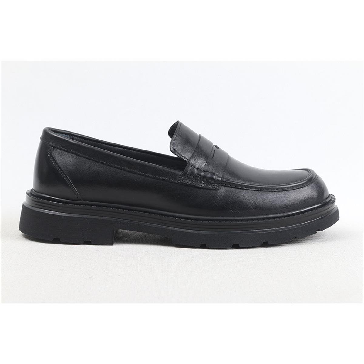 ULUS 1110-2 LOAFER FİYONKLU SİYAH ANTİK CASUAL AYAKKABI