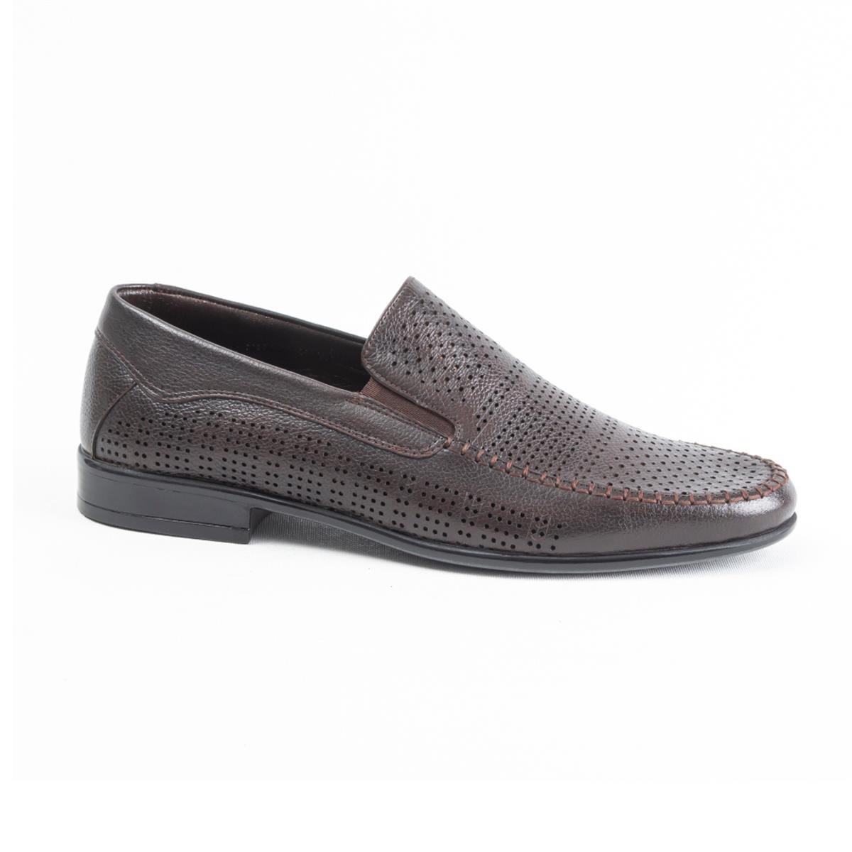 Ulus 2239 Delikli Kahve Loafer Ayakkabı