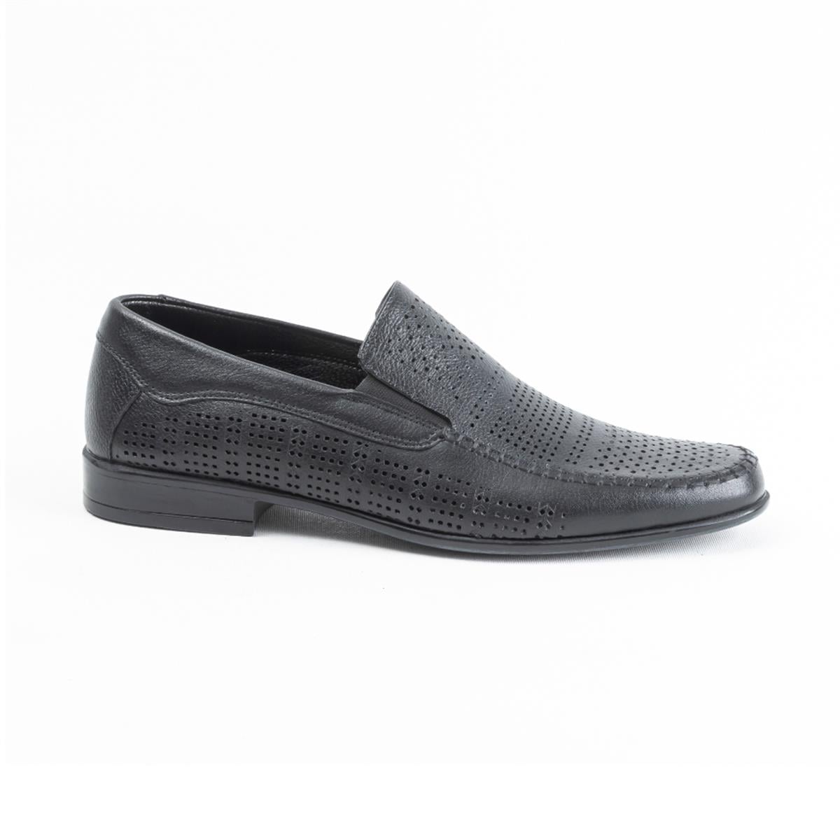 Ulus 2239 Delikli Siyah Loafer Ayakkabı