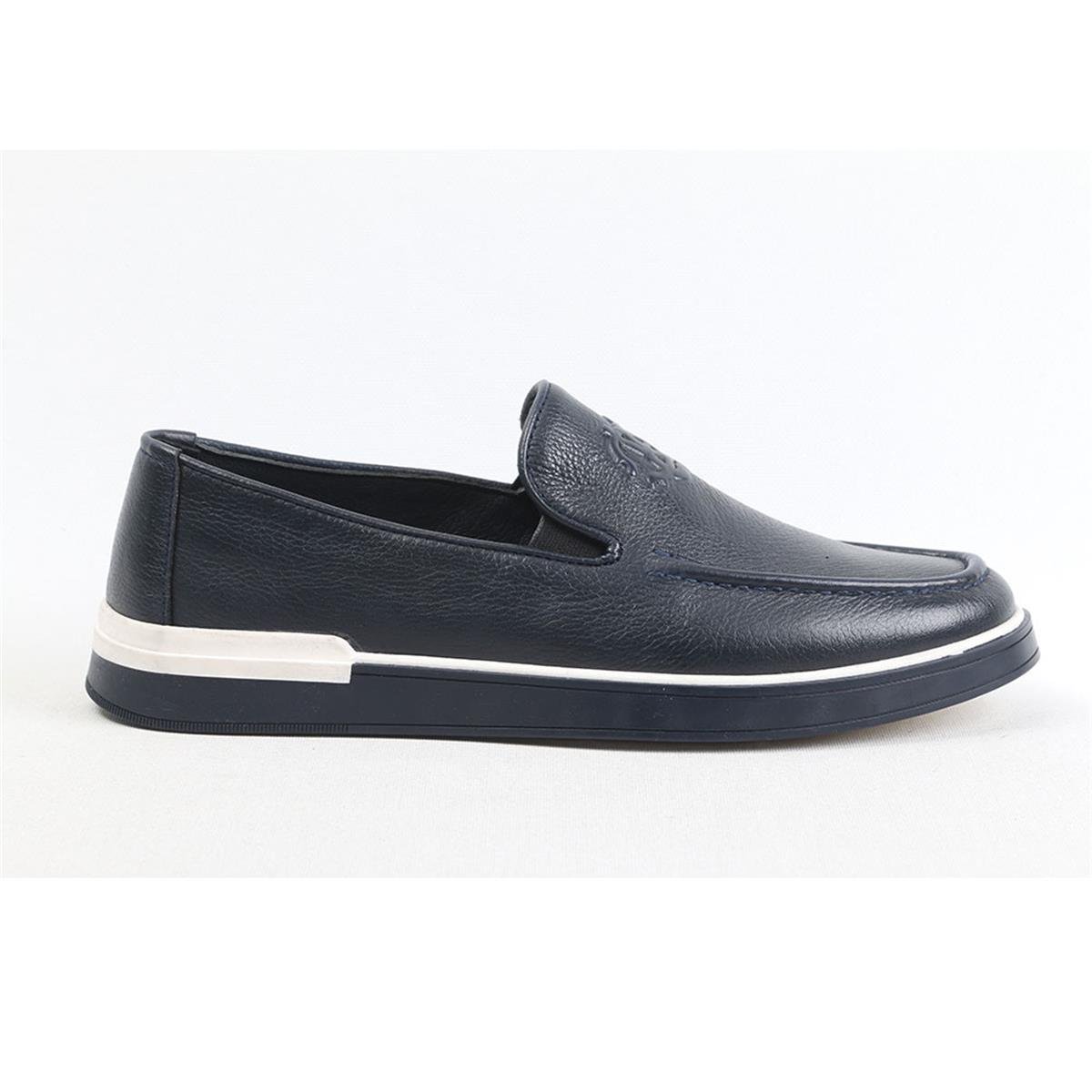 Ulus 241 Cc Baskili Lacivert Loafer Ayakkabi