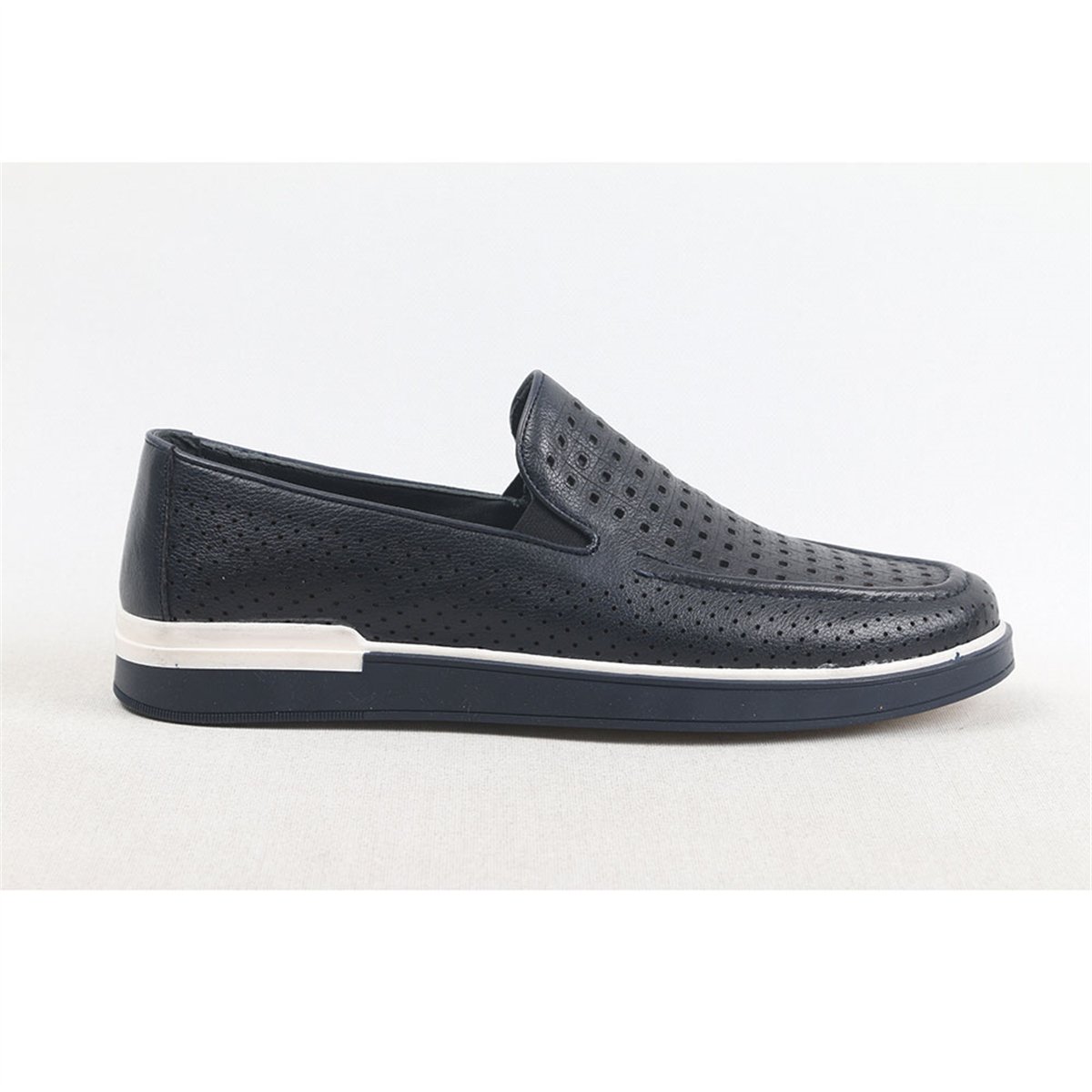 ULUS 246 FİTİLLİ DELİKLİ LACİVERT LOAFER AYAKKABI