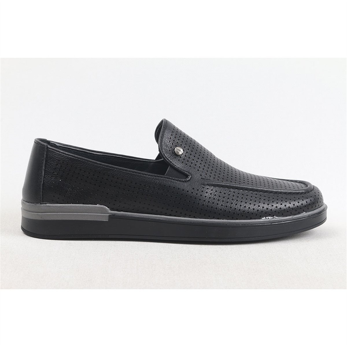 ULUS 247 FİTİLLİ DELİKLİ SİYAH LOAFER AYAKKABI
