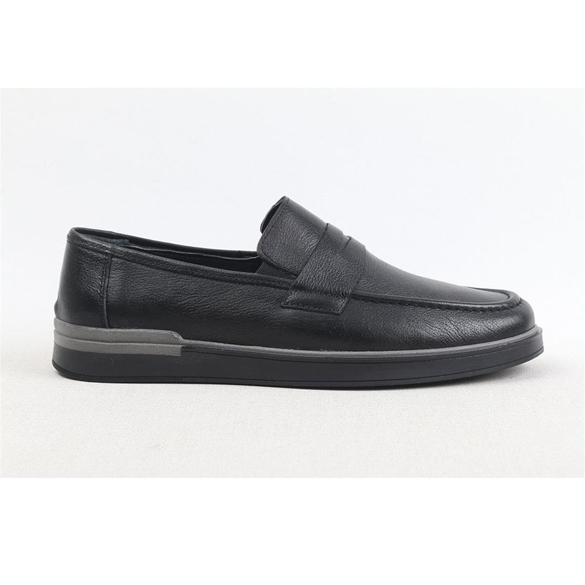 ULUS 252 FİYONKLU SİYAH LOAFER AYAKKABI