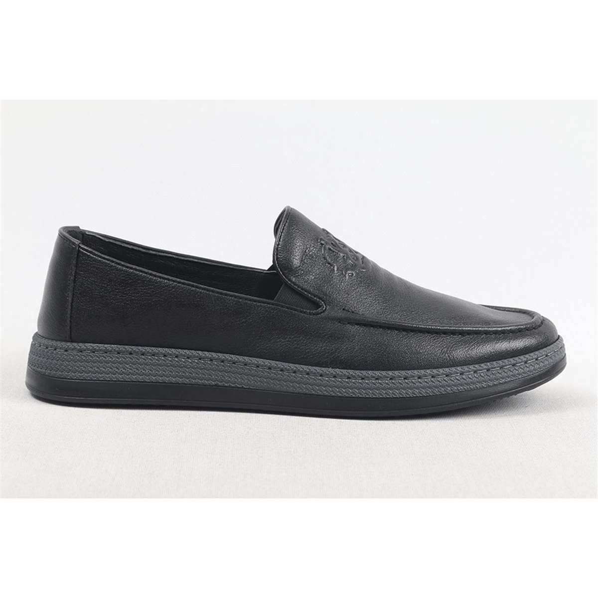 Ulus 311 Baskili Siyah Loafer Ayakkabi