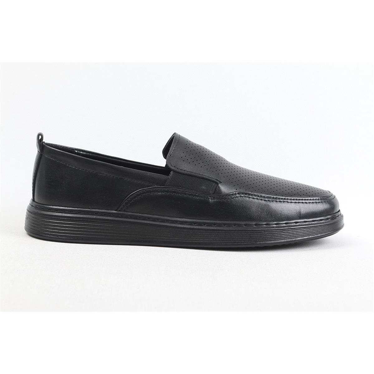 ULUS 490 DELİKLİ AYNALI SİYAH CASUAL AYAKKABI