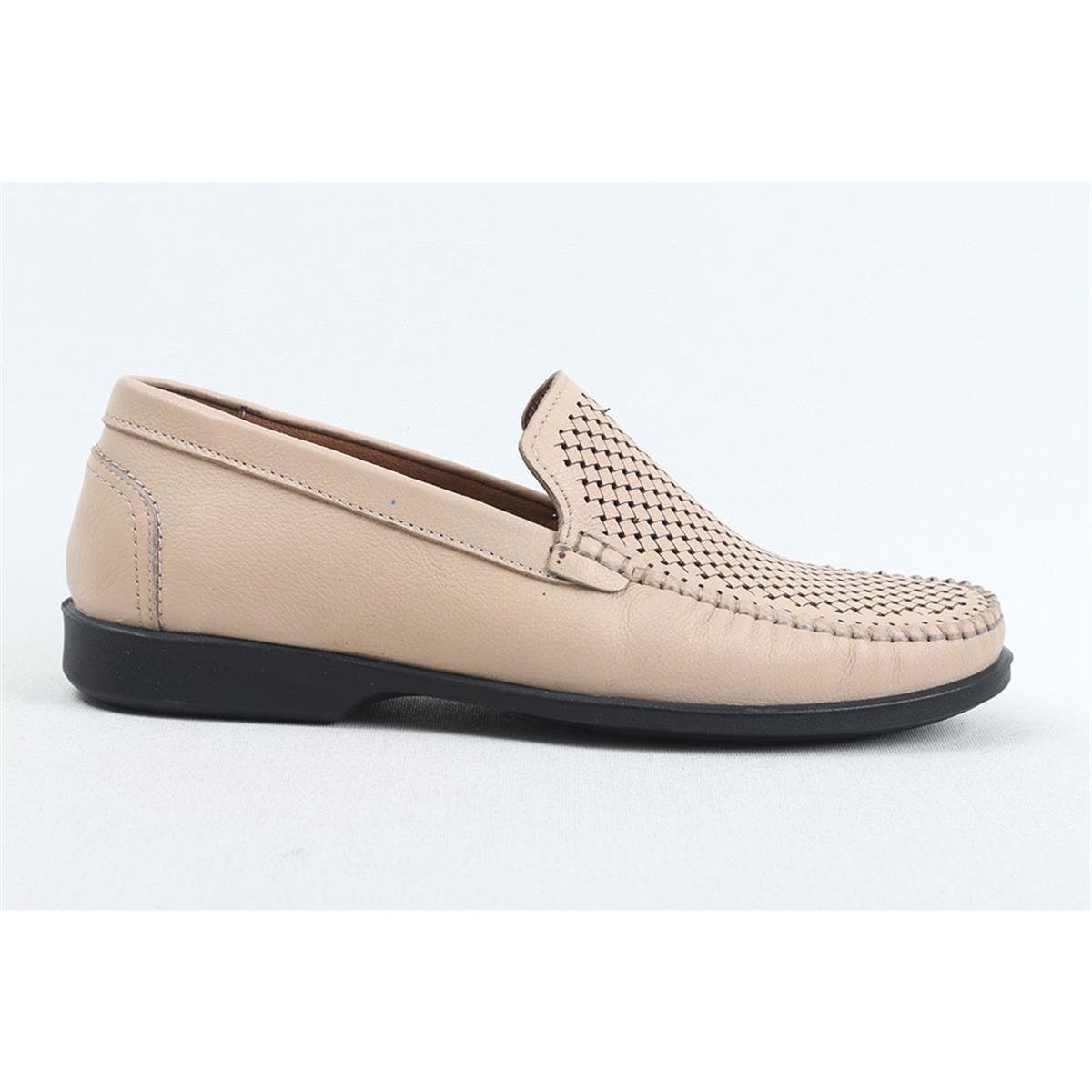 ULUS 927 DELİKLİ BEJ LOAFER AYAKKABI