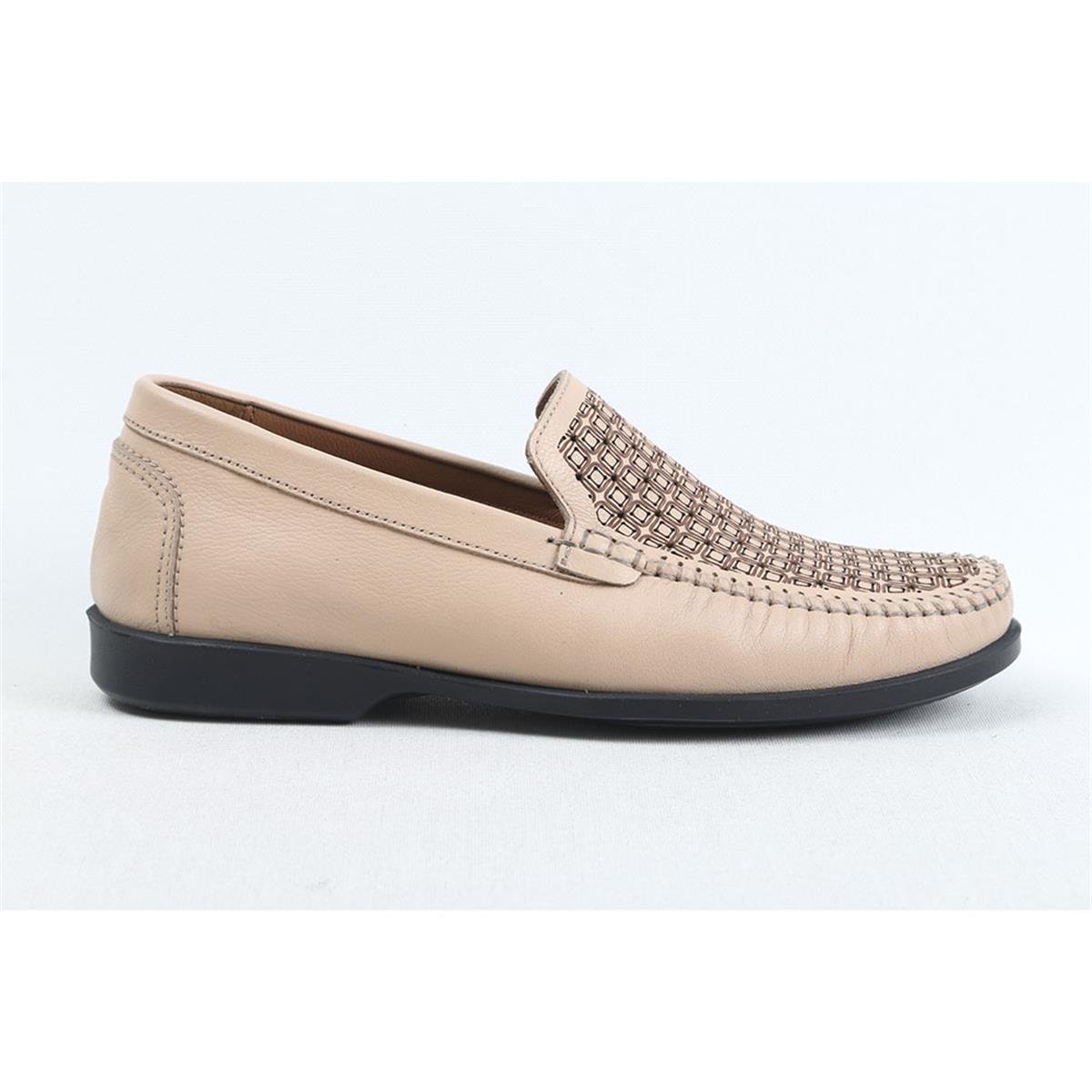 ULUS 929 DELİKLİ BEJ LOAFER AYAKKABI