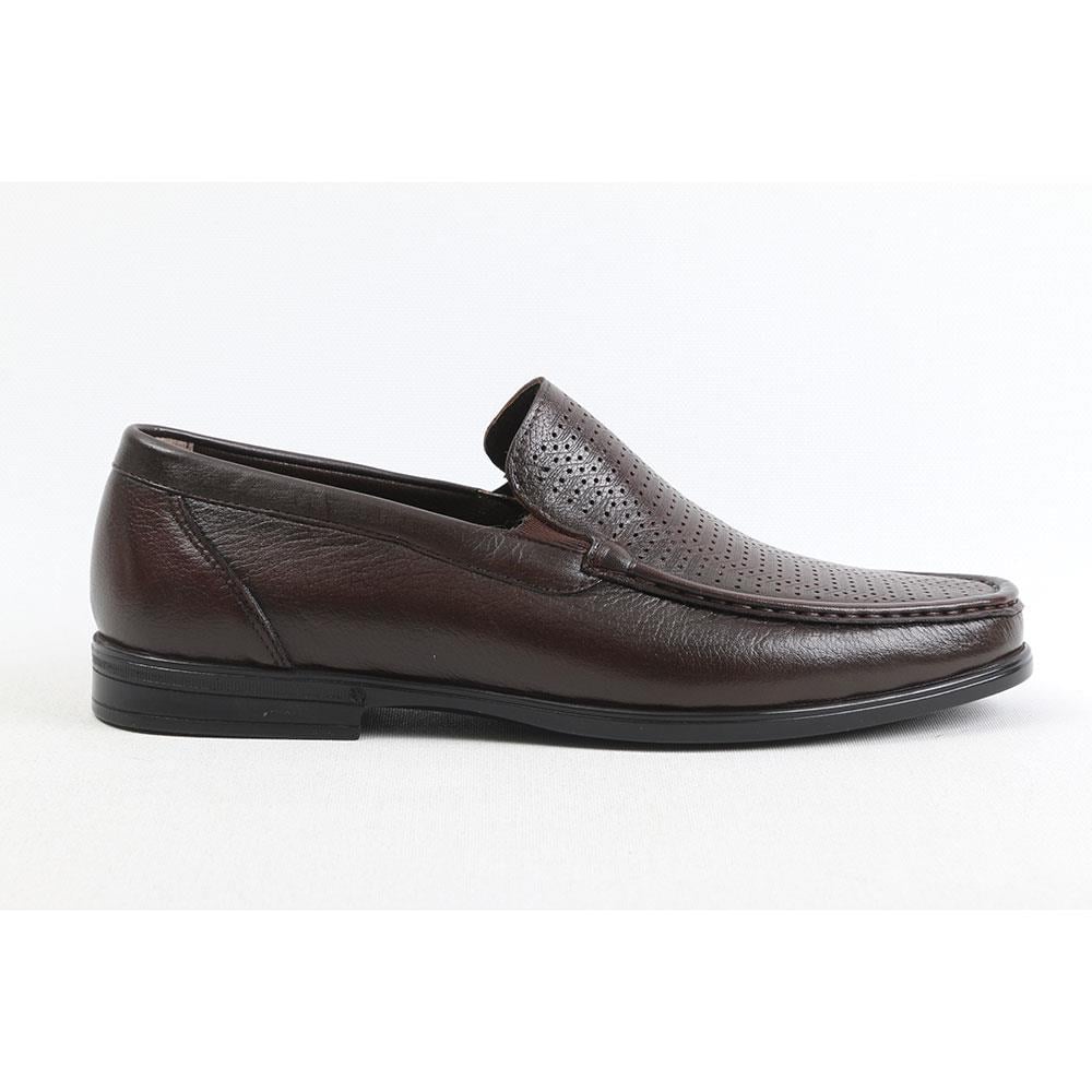Ulus T-2312-1 Delikli Kahve Loafer Ayakkabi
