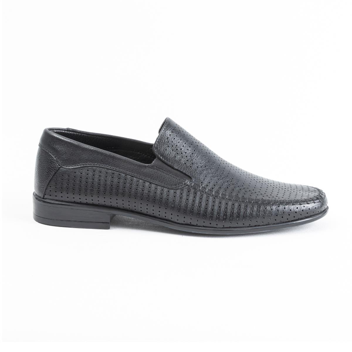 Ulus T-2312 Delikli Siyah Loafer Ayakkabi