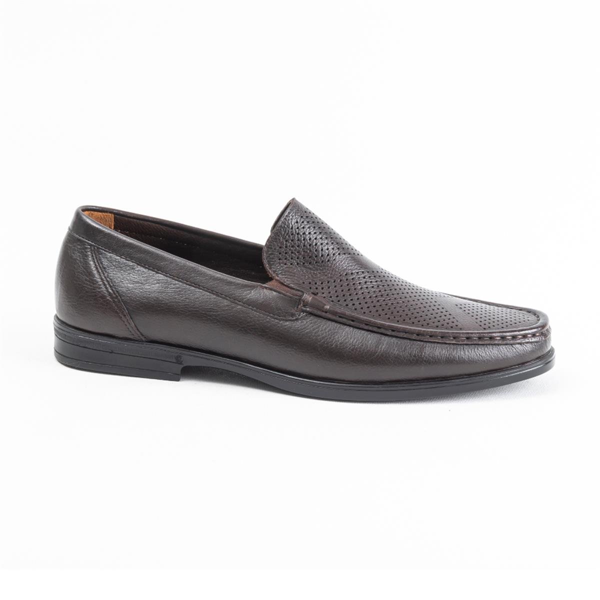 Ulus T-766-1 Delikli Kahve Loafer Erkek Ayakkabı