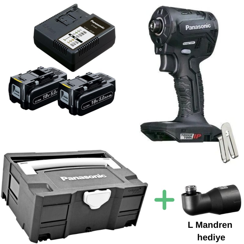 PANASONIC EY1PD1LJ2G Akülü Torklu Vidalama (18V-5.0Ah Pil Seti - Systainer Çanta)