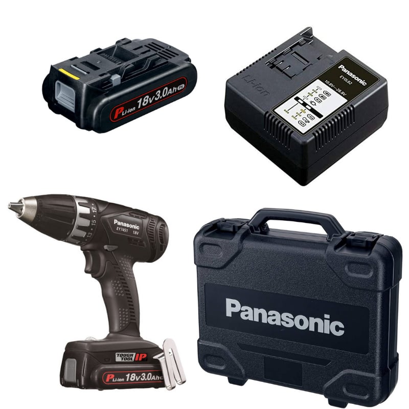 PANASONIC EY7451PN2G Akülü Matkap-Vidalama (18V-3.0Ah Pil Seti - Çanta)