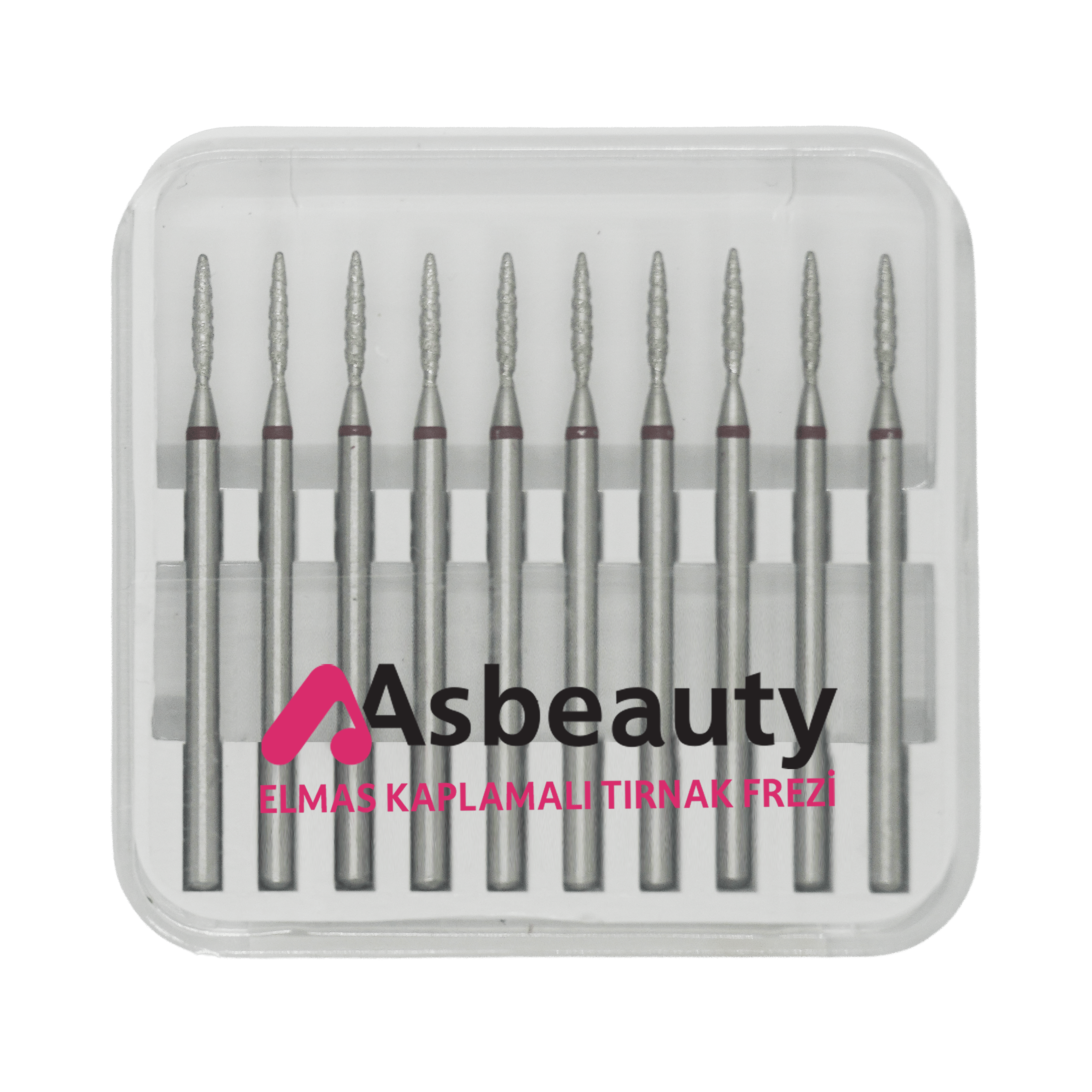 ASBeauty Elmas Kaplamalı 10'lu Paket Tırnak Frezi-Elmas K.F-Oval Mum Alevi 16 mm-Kı
