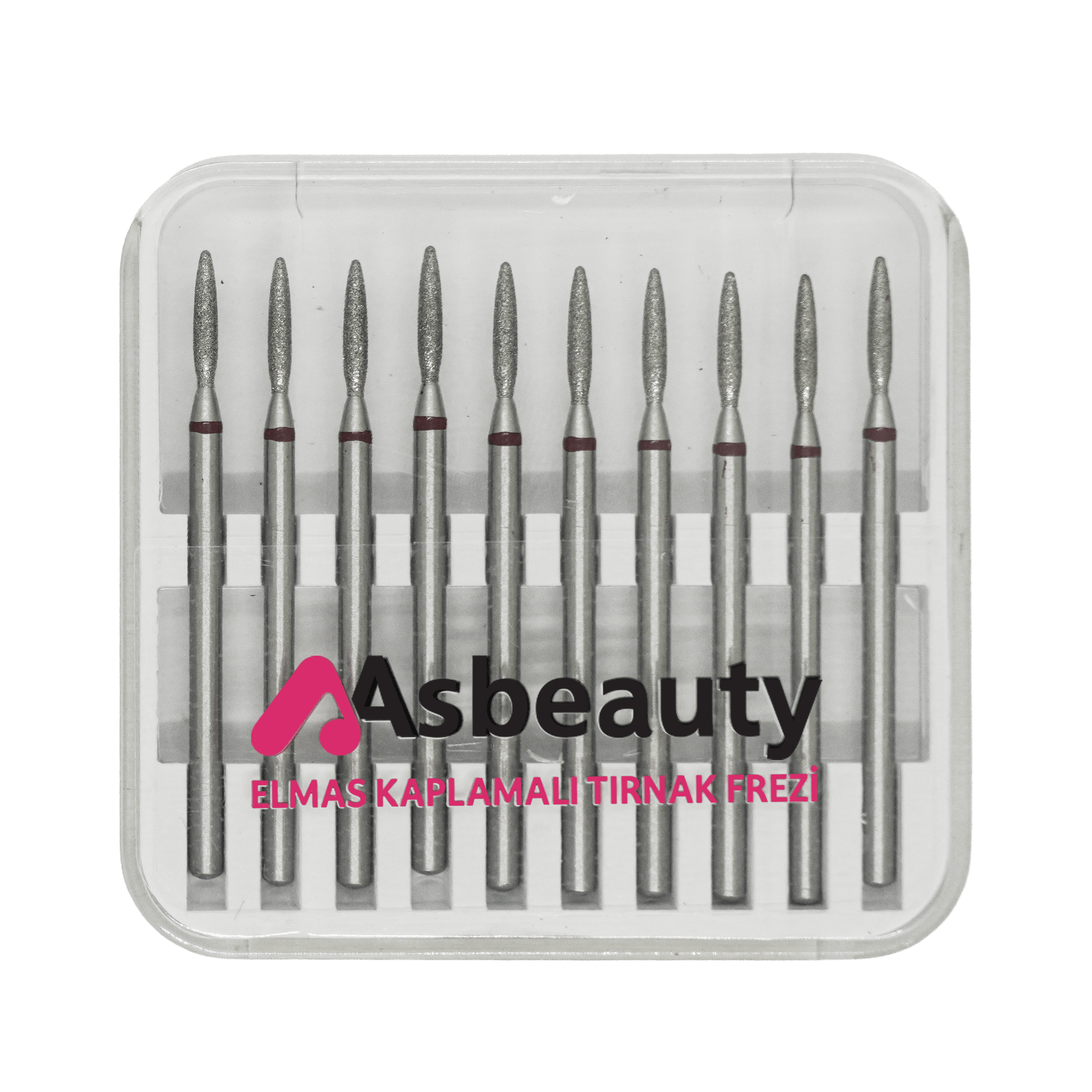 AsBeauty Elmas Kaplamalı 10'lu Paket Tırnak Frezi-Elmas K.F-Oval Mum Alevi 18 mm-Kı