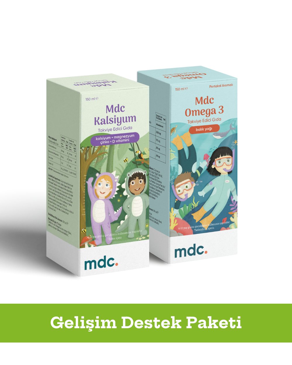 MDC Kalsiyum Şurup ve Omega 3 Şurup - Gelişim Destek Paketi
