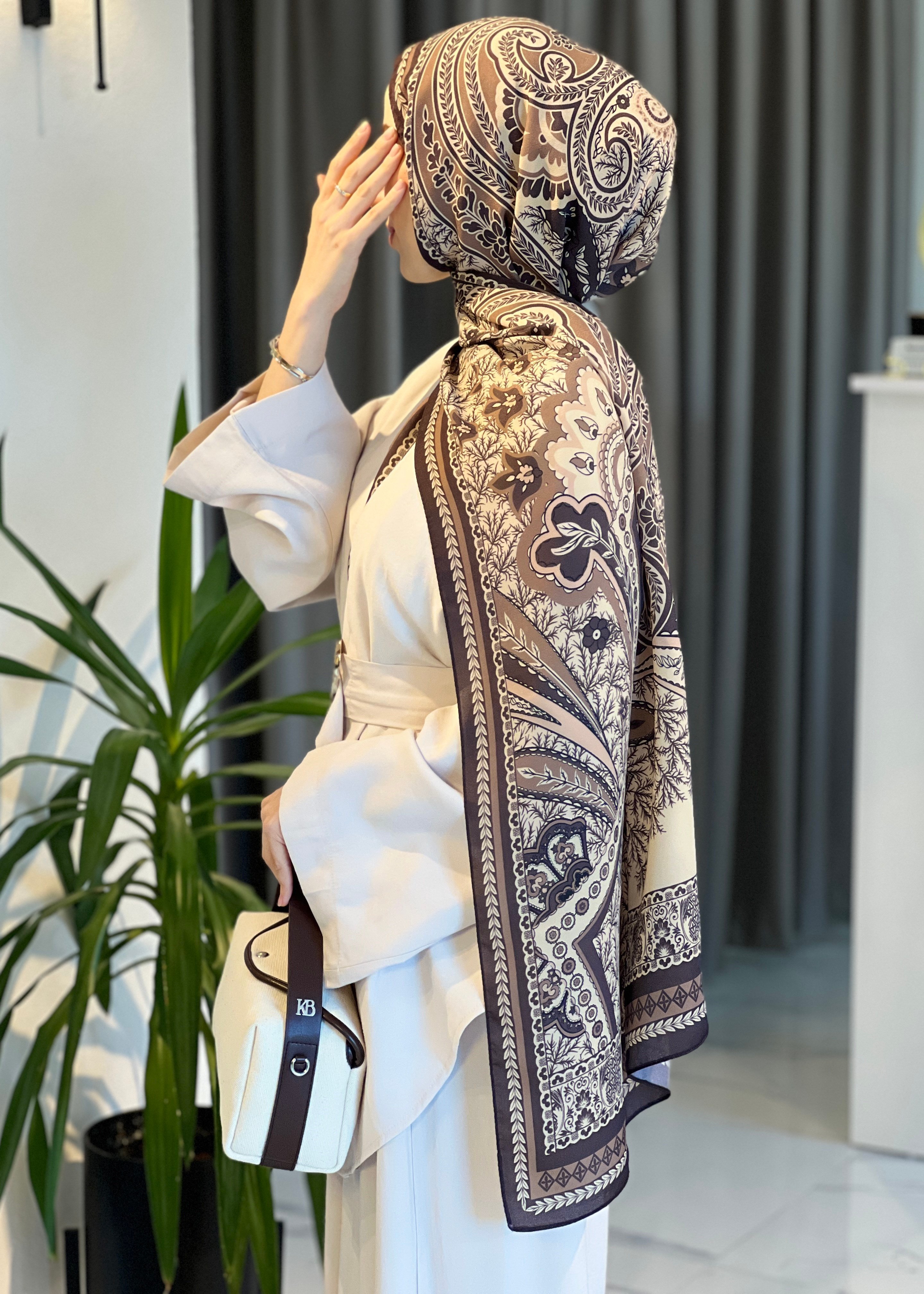 Blossom Şal- Vizon