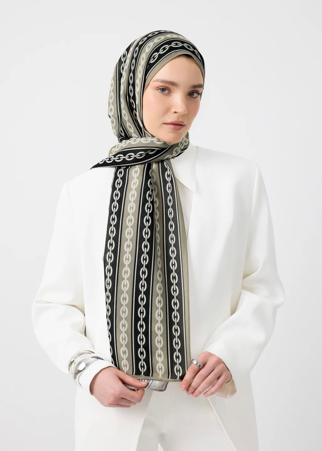 Cotton Twill Şal Chain Taş