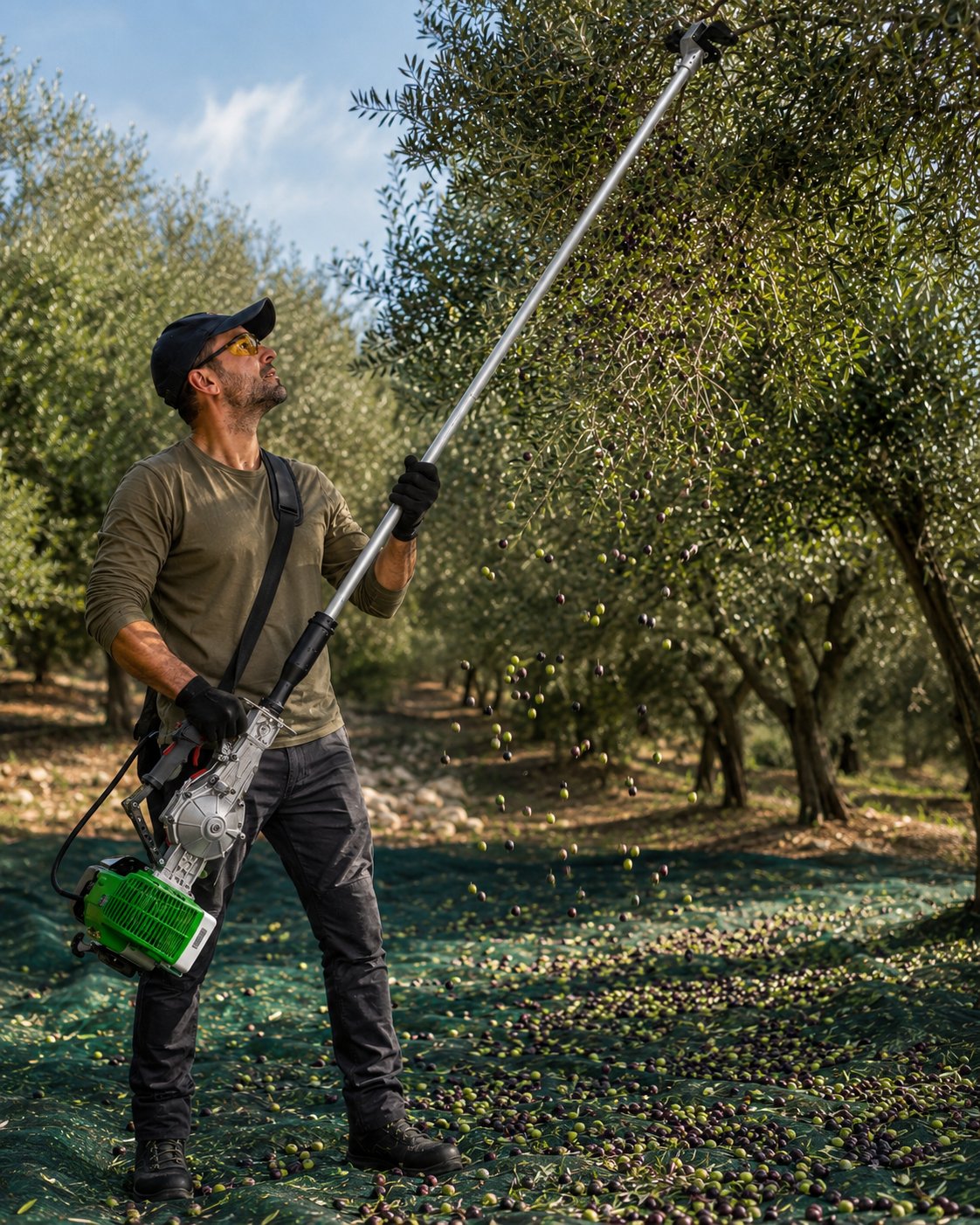 Active M60 3.2 mt. Teleskopik Askılı Ceviz-Fındık-Zeytin Silkeleme Hasat Makinesi - Orjinal İtalyan